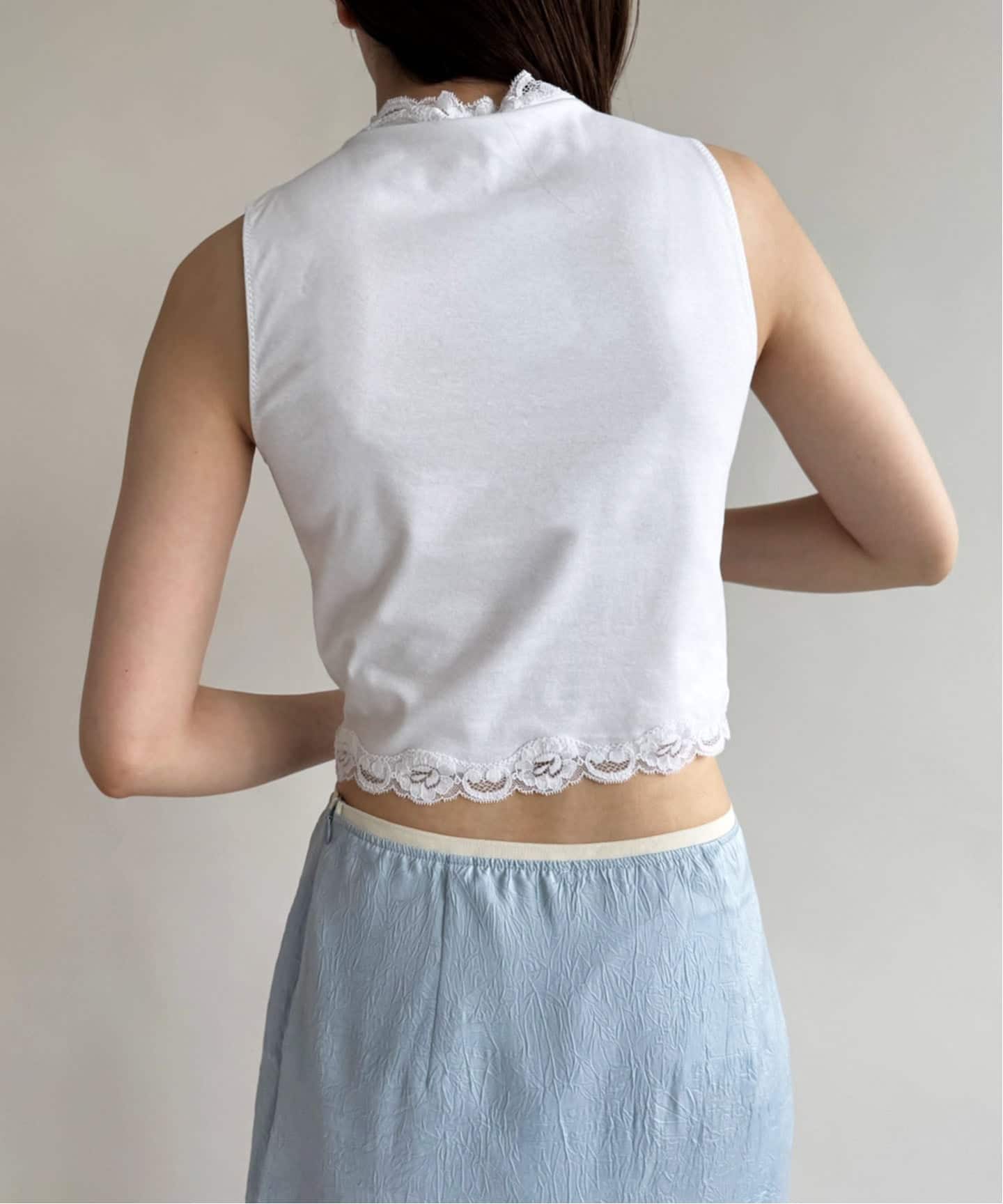 tシャツ レーストリムノースリーブトップ レディース EDIT. FOR LULU tシャツ レーストリムノースリーブトップ