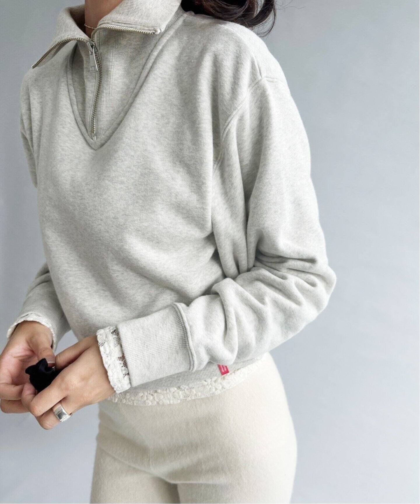追加》【miller×LULU】ジップスウェットトップ（スウェット）｜EDIT  