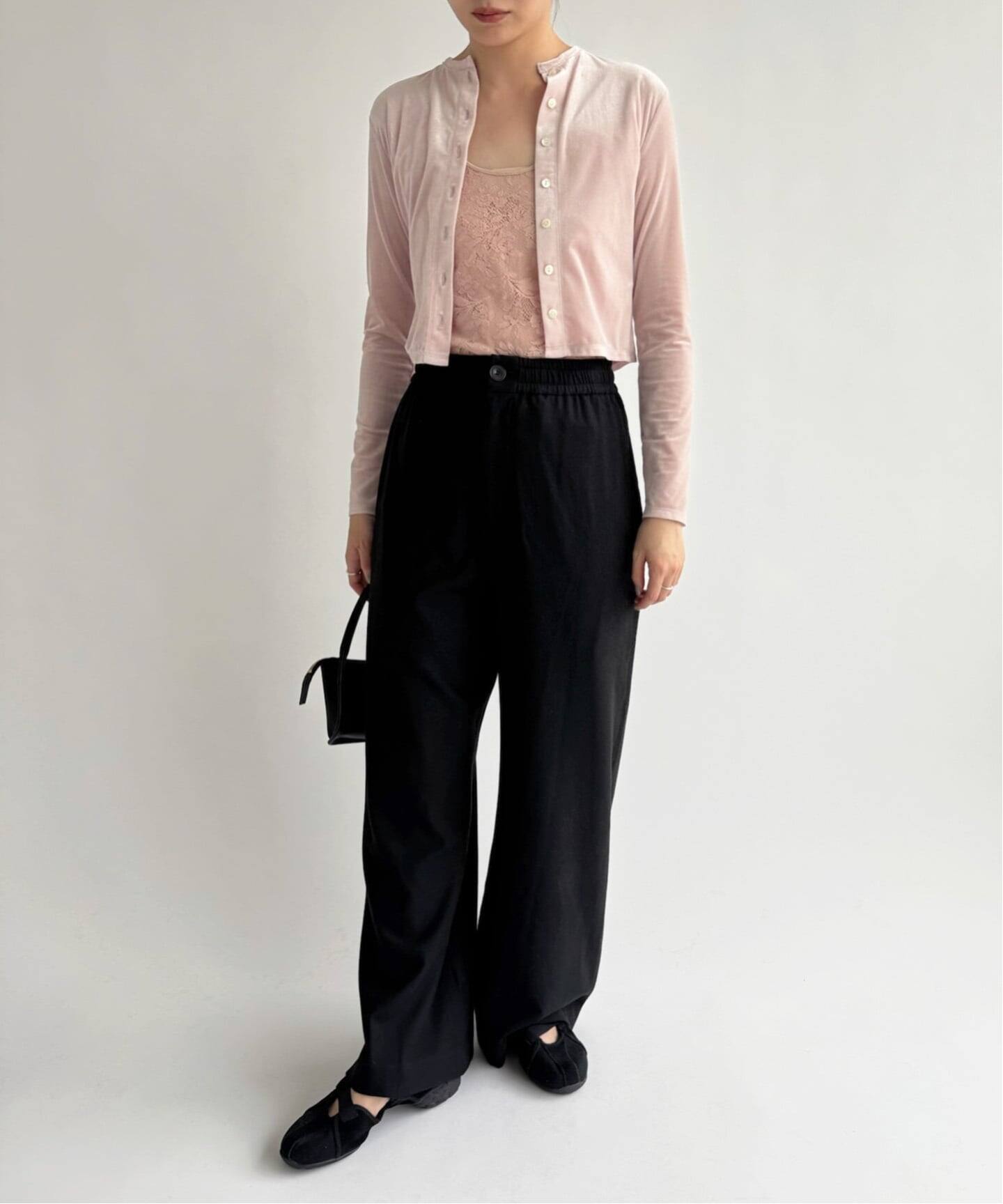 【新品・未使用】EDIT.FOR LULU シアーベロアカーディガン　ピンク 新品・未使用】EDIT.FOR LULU シアーベロアカーディガン ピンク