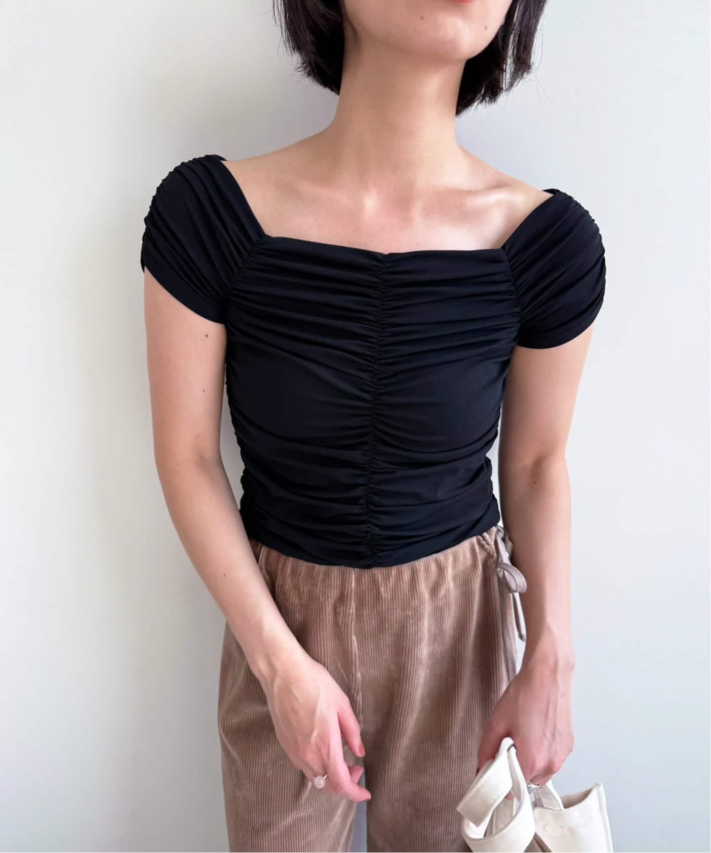 EDIT.FOR LULU エディットフォールル　トップス　ブラウス シャーリングブラウス（Tシャツ／カットソー）｜EDIT.FOR LULU