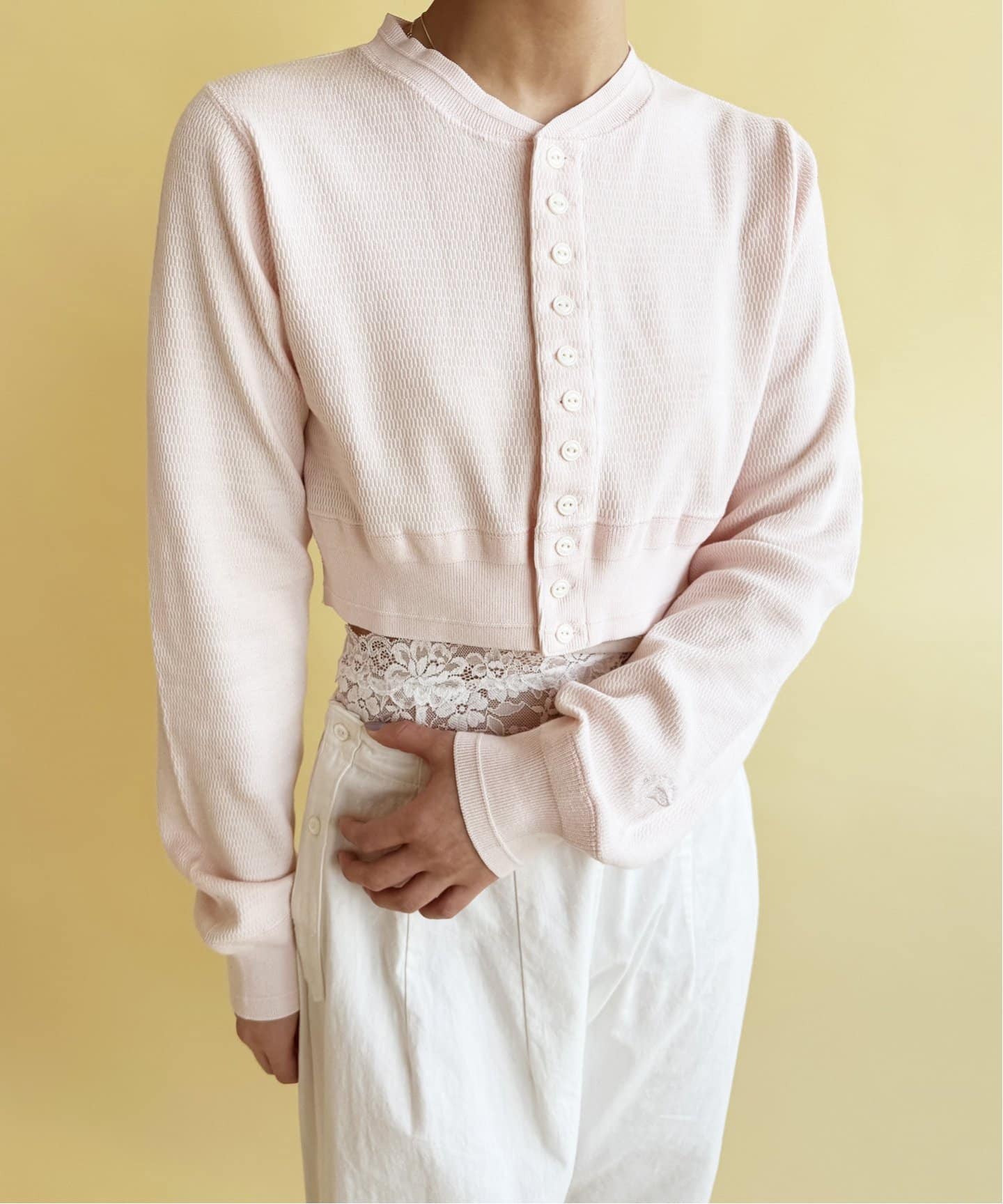 EDIT.FOR LULU faith カーディガン　ピンク　新品 FAITH×LULU】サーマルカーディガン（カーディガン）｜EDIT.FOR