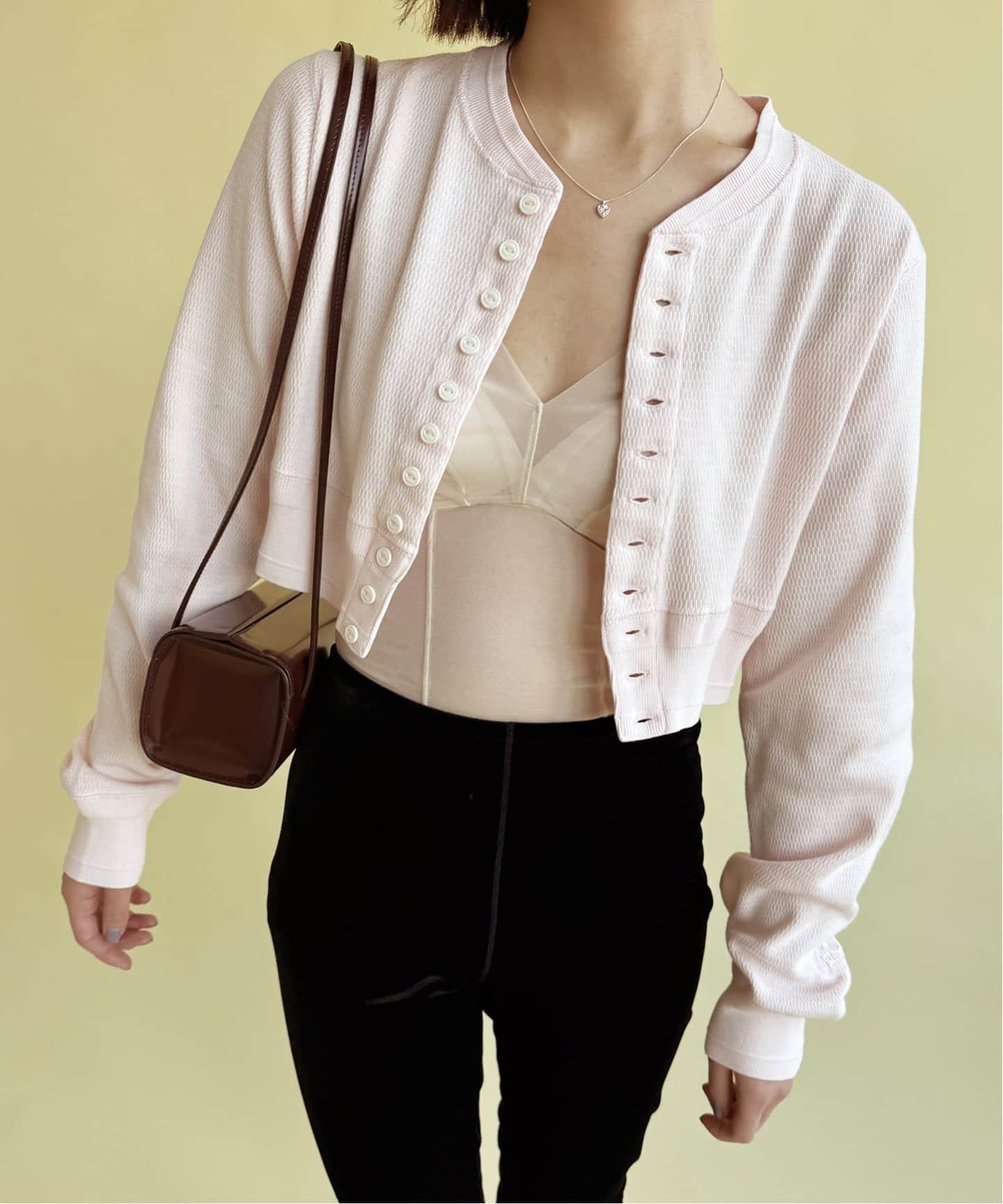 EDIT.FOR LULU faith カーディガン　ピンク　新品 FAITH×LULU】サーマルカーディガン（カーディガン）｜EDIT.FOR