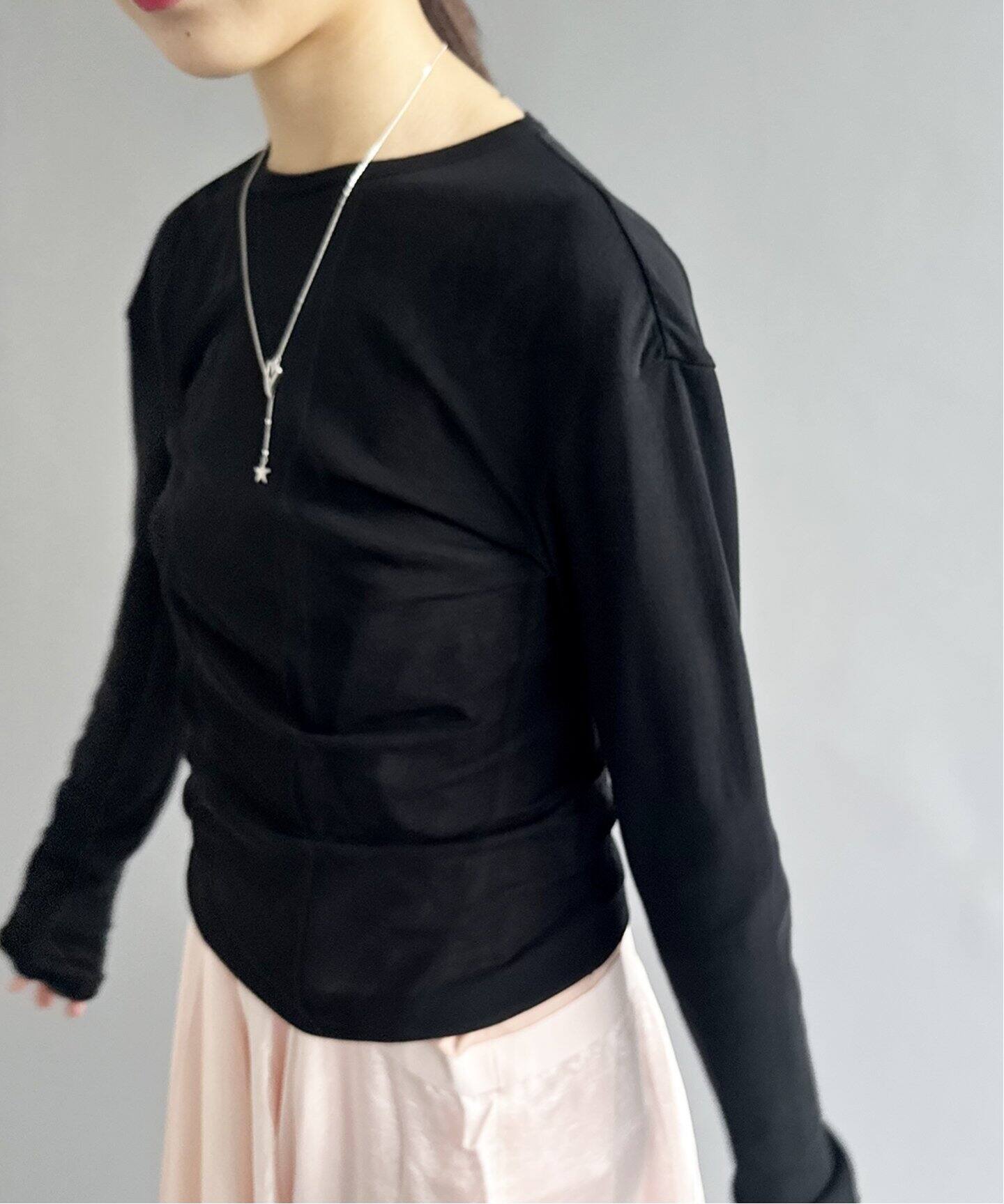 babaco/ババコ】Twisted Cotton Back Tied Long Sle（Tシャツ