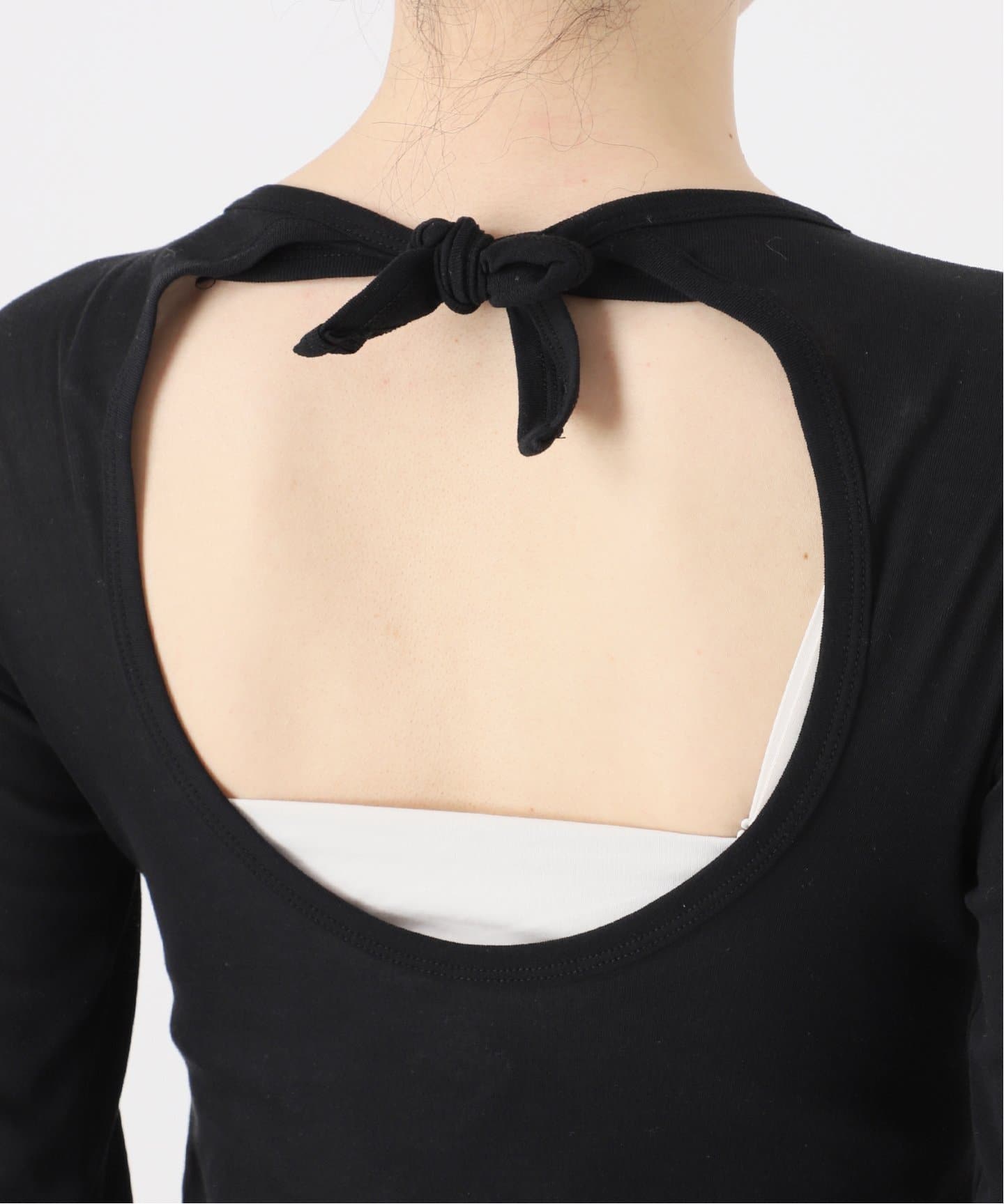 babaco/ババコ】Twisted Cotton Back Tied Long Sle（Tシャツ