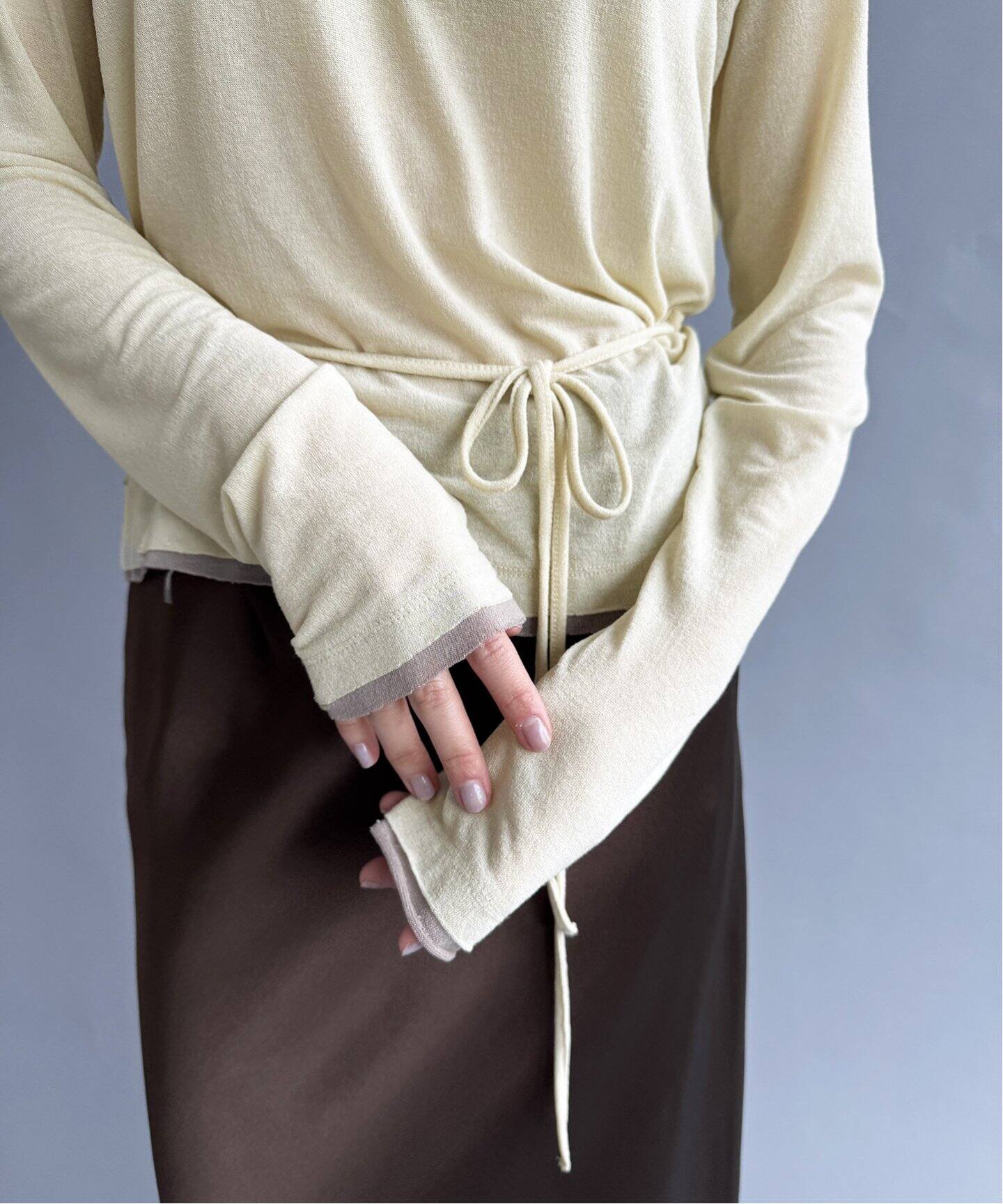 VERSO/ヴェルソ】Color Blocked LS T-shirt（Tシャツ／カットソー 