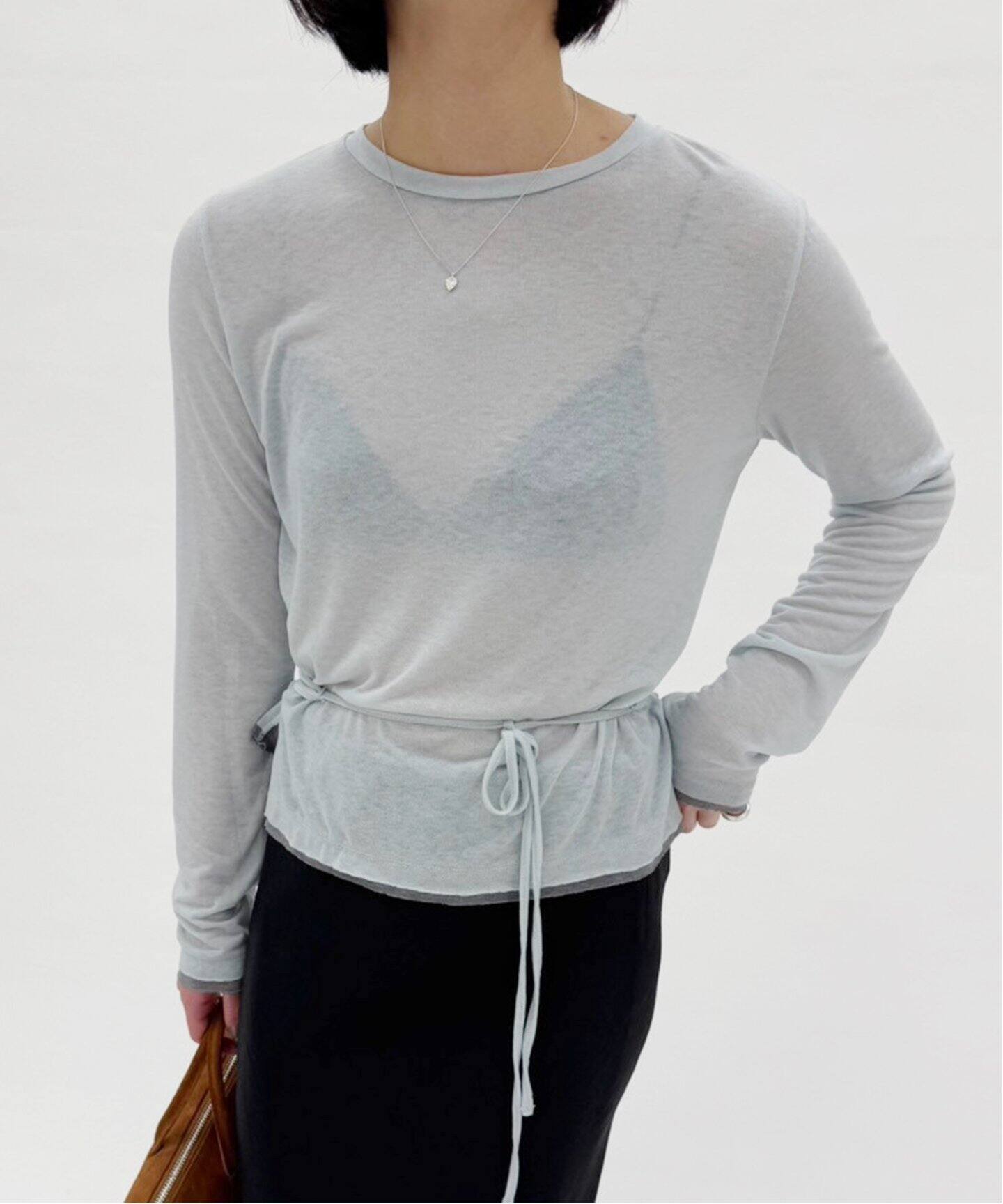 VERSO/ヴェルソ】Color Blocked LS T-shirt（Tシャツ／カットソー 