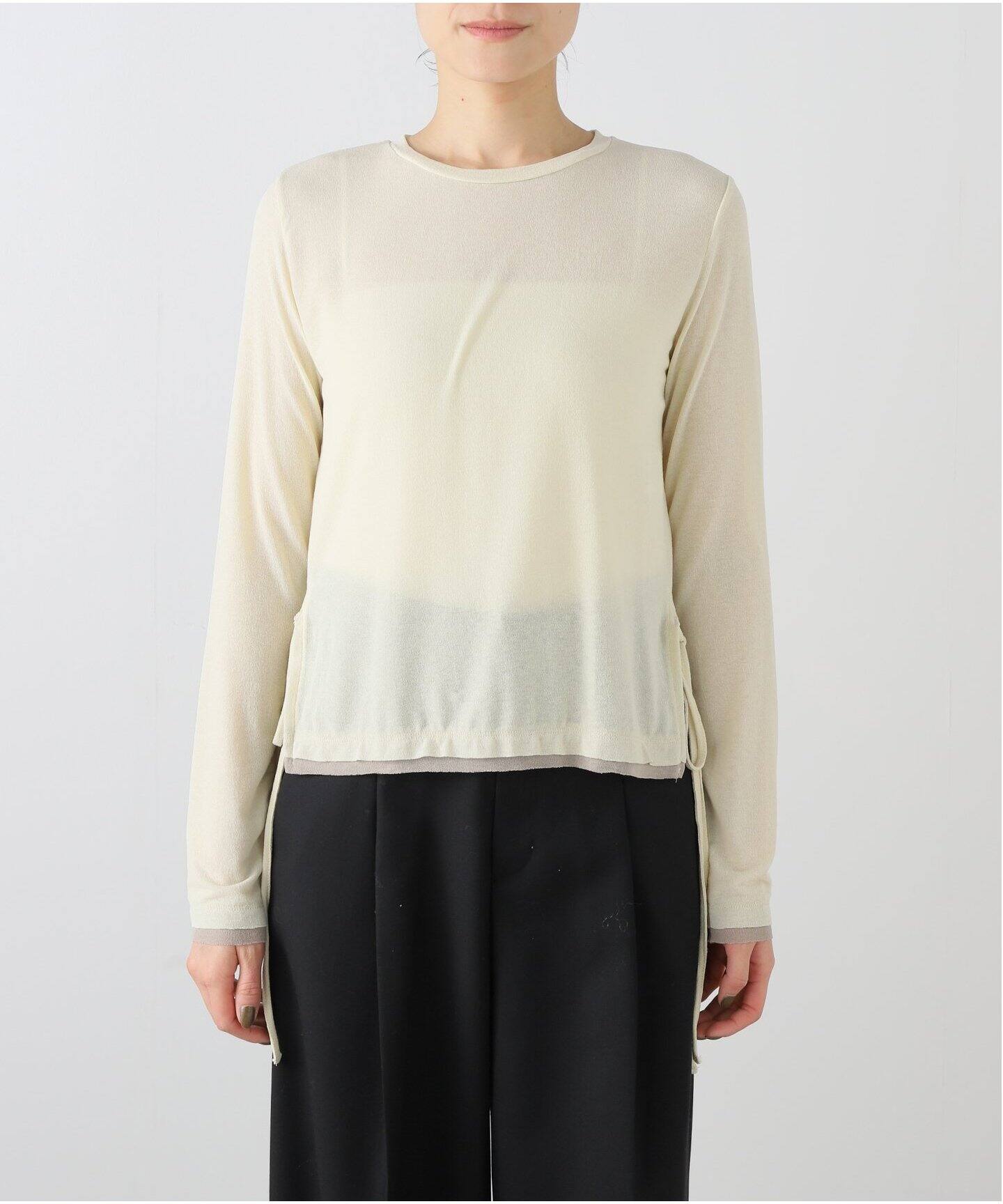VERSO/ヴェルソ】Color Blocked LS T-shirt（Tシャツ／カットソー 
