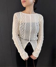 EUCHRONIA/ユークロニア】Stretch lace long sleeve tee（Tシャツ 