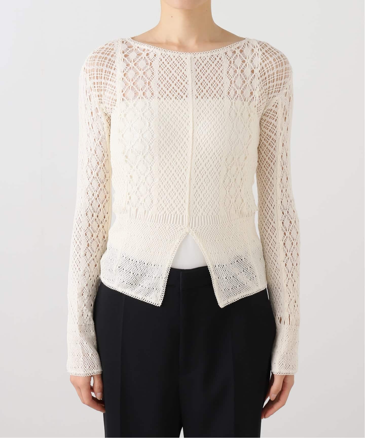 euchronia ユークロニア　トップス EUCHRONIA/ユークロニア】Stretch lace long sleeve tee（Tシャツ