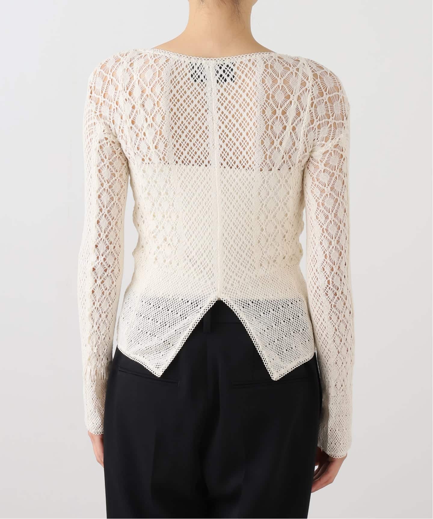 euchronia ユークロニア　トップス EUCHRONIA / ユークロニア】LACE SHORT SLEEVE TEE（ニット／セーター