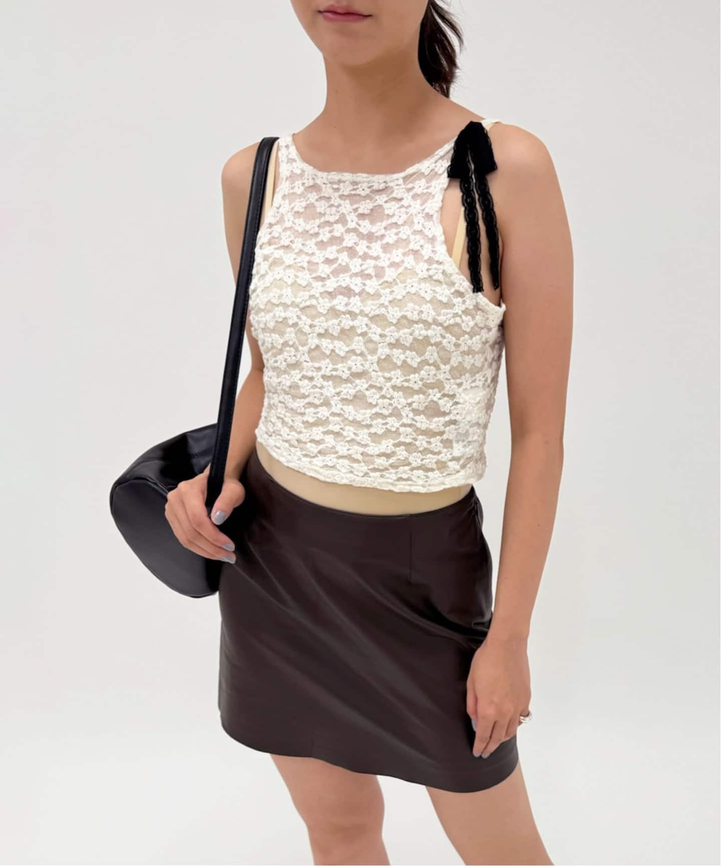 最終価格※yuhan wangユハンワンlace vneck pullover YUHAN WANG/ユハン ワン】collared stripe lace polotop（T