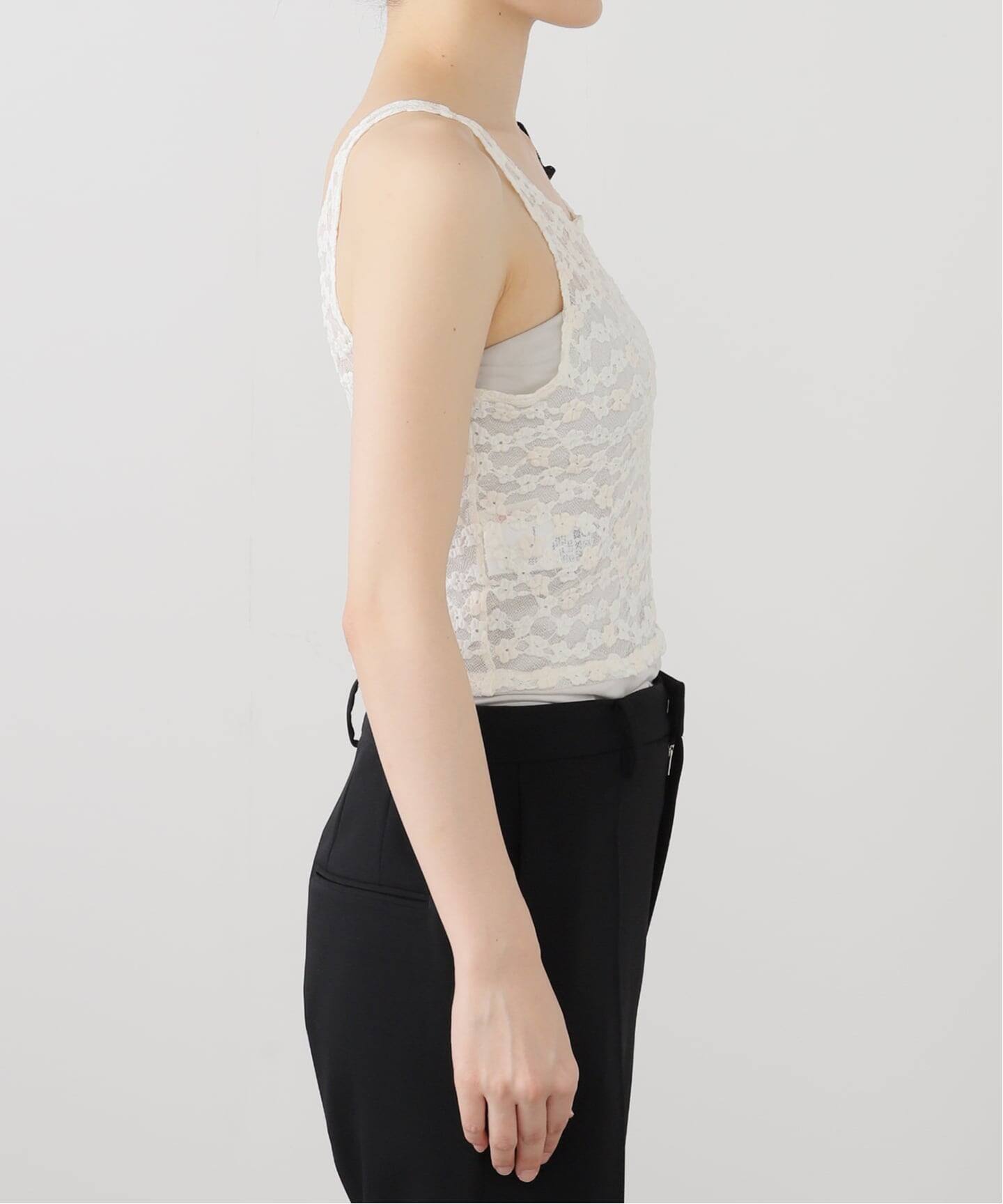YUHAN WANG/ユハン ワン】bow tie lace top（Tシャツ