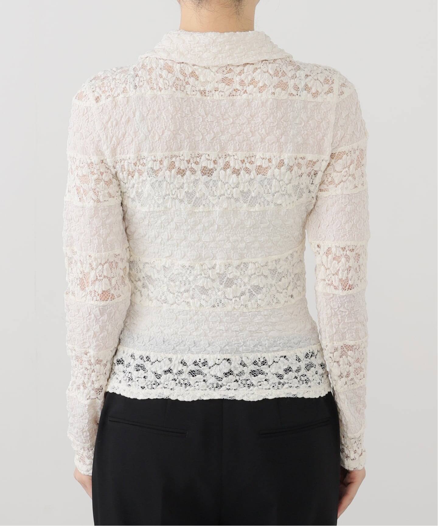 最終価格※yuhan wangユハンワンlace vneck pullover YUHAN WANG/ユハン ワン】bow tie lace top（Tシャツ