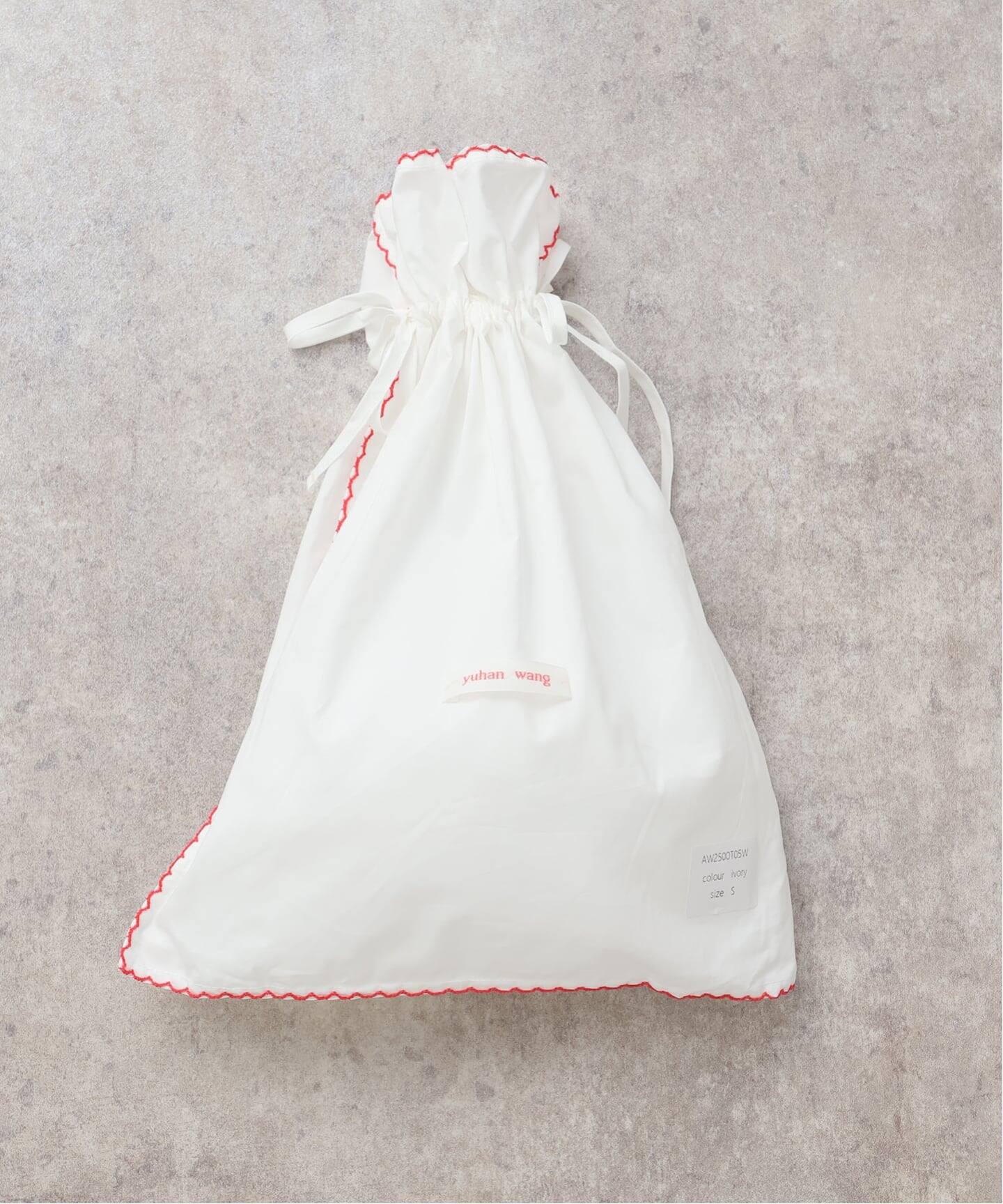 YUHAN WANG/ユハン ワン】collared stripe lace polotop（T