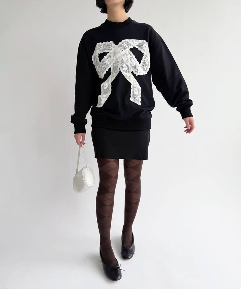 追加》【Yuhan Wang for LULU】lace bow sweatshirt（スウェット 