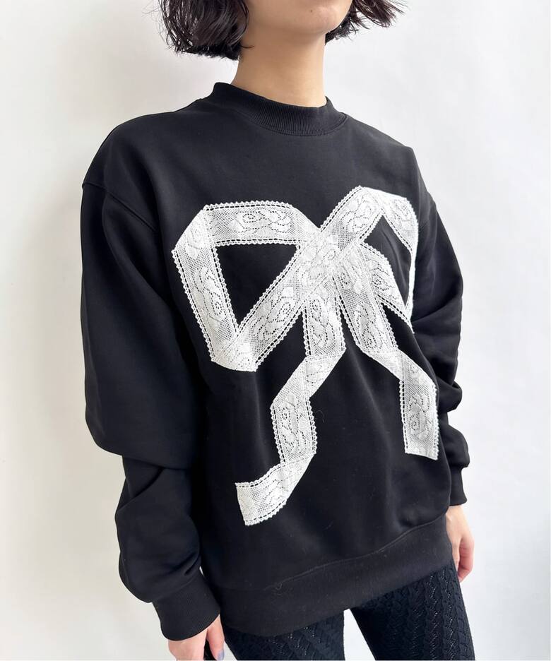 Yuhan Wang for LULU】lace bow sweatshirt（Tシャツ／カットソー 