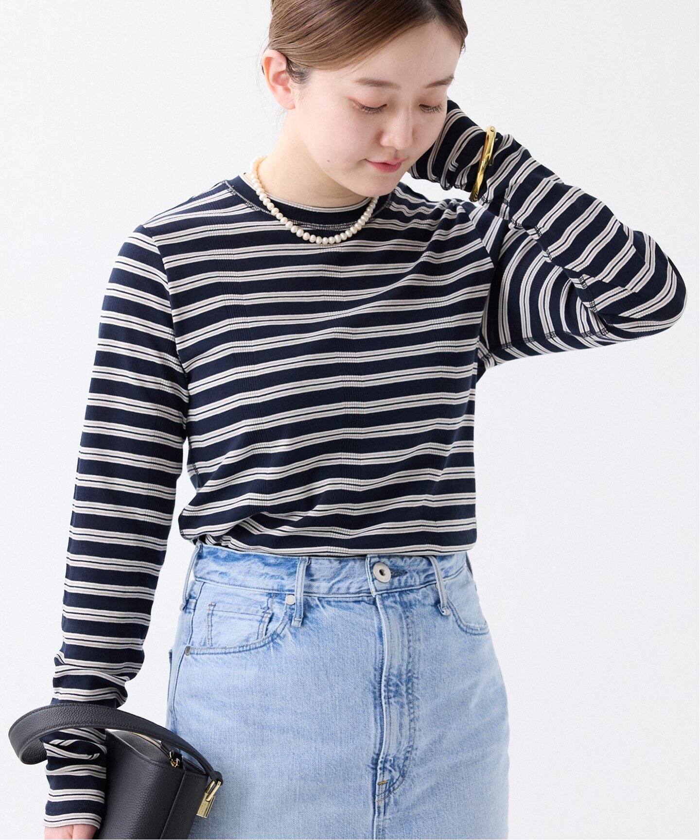 マルチボーダーリブ プルオーバー（Tシャツ／カットソー）｜IENA 