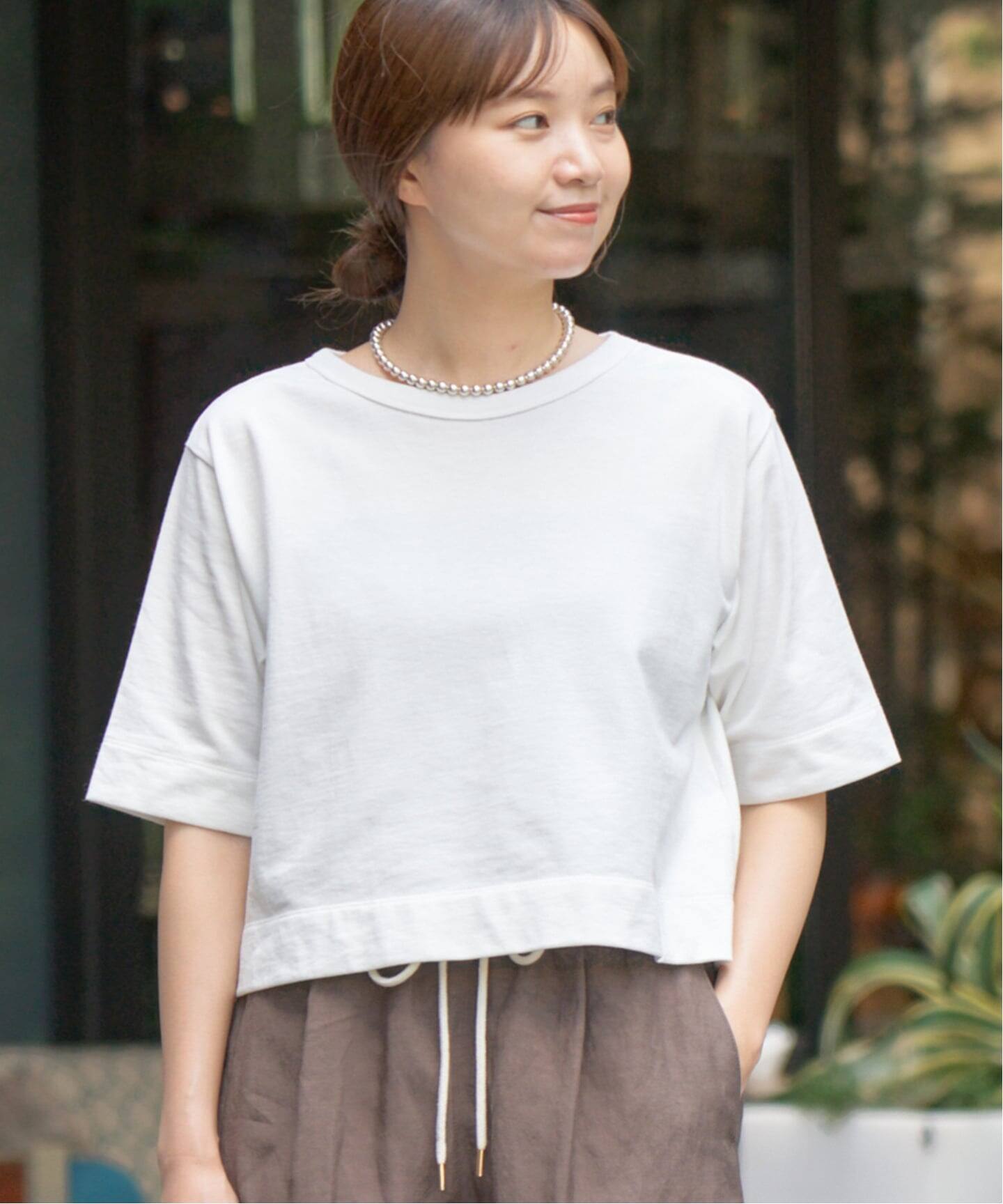 新品★ IENA クロップドTシャツ 白 完売 2025SS カットソー イエナ WEB限定/追加》クロップドTシャツ（Tシャツ／カットソー）｜IENA