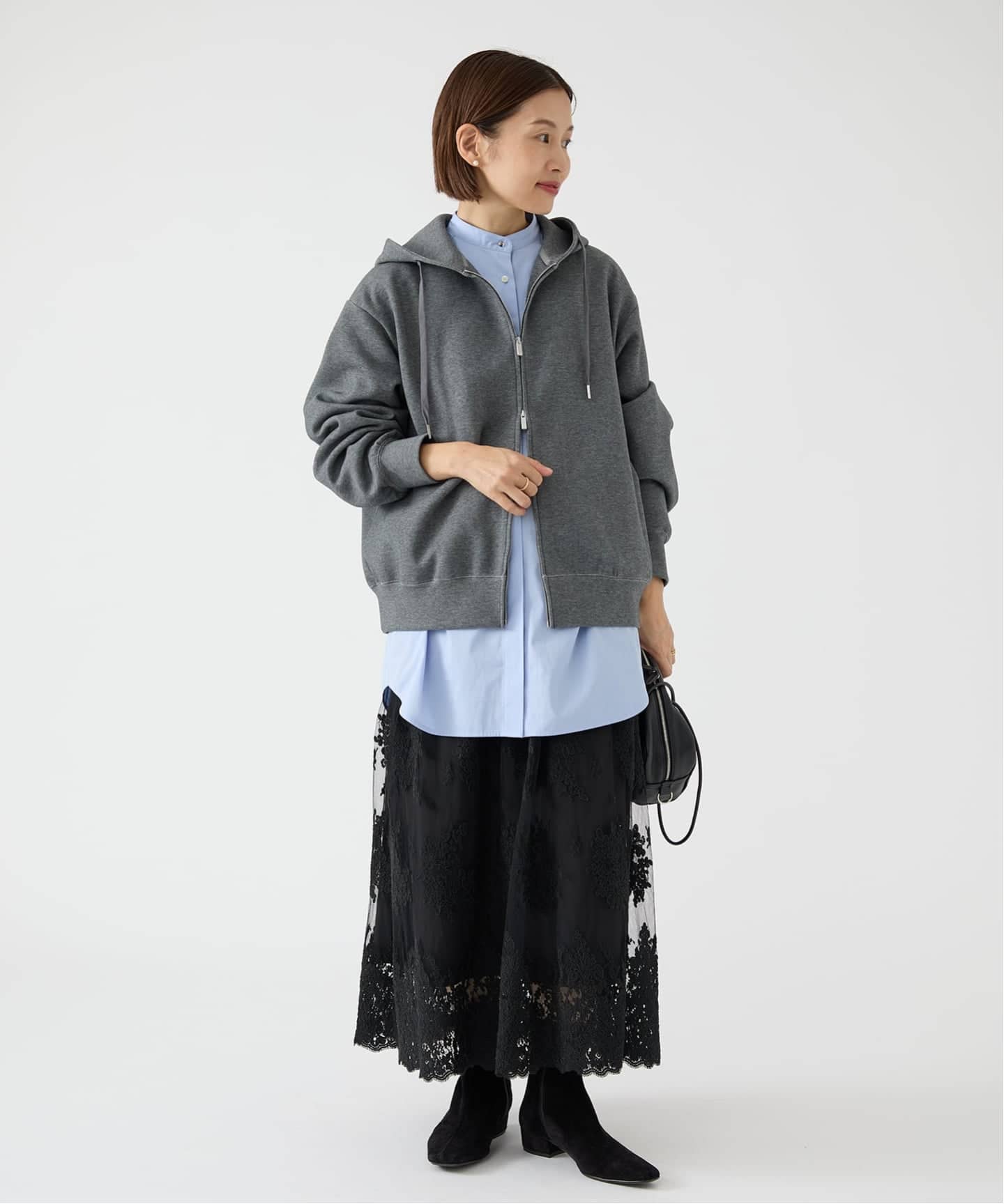 IENA イエナ ダンボールニットジップアップフーディ グレー パーカー 新品✨IENA イエナ ダンボールニットジップアップフーディ