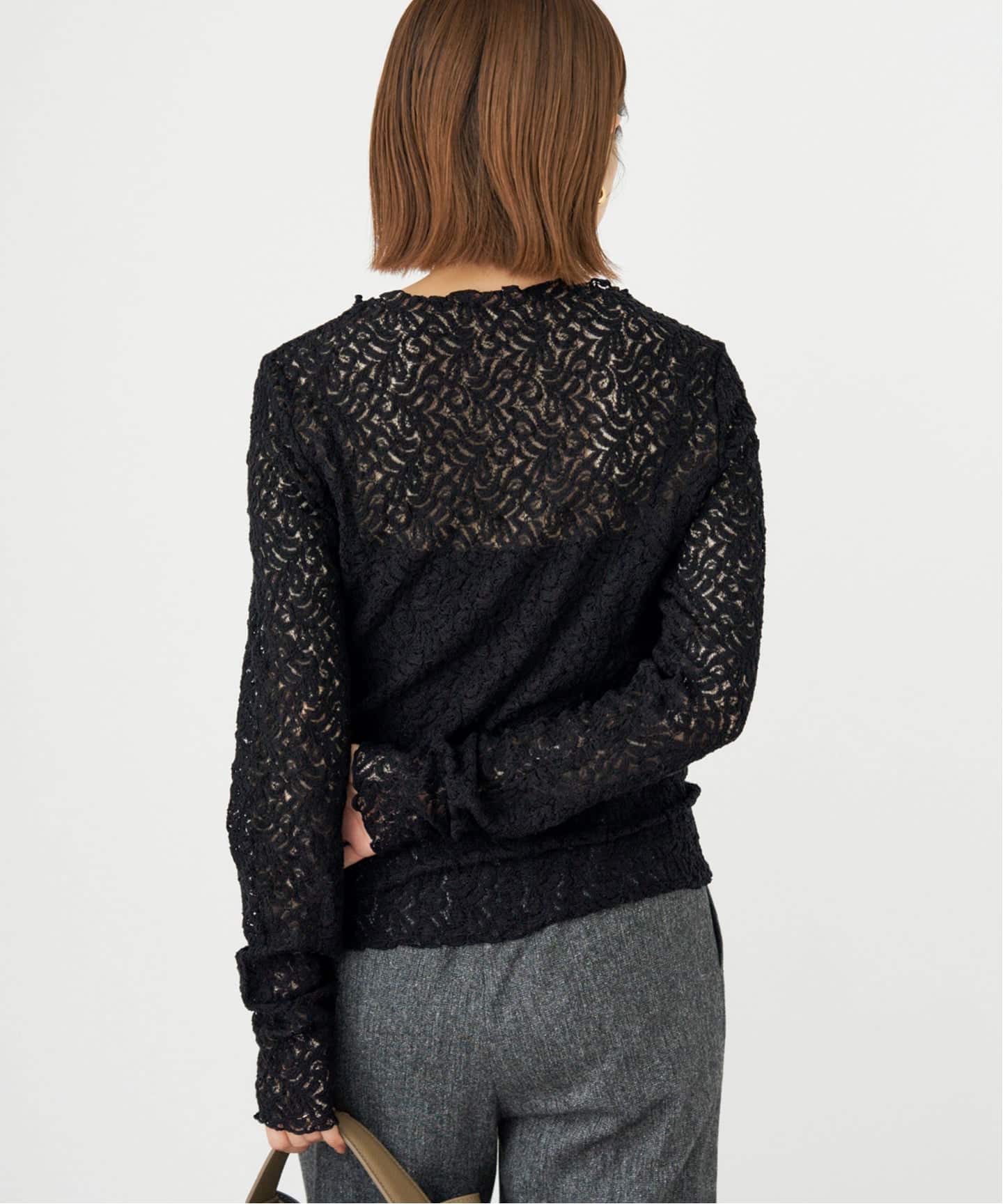 イエナ　新品　リーフレースボトルネックプルオーバー リーフレース ボトルネックプルオーバー（Tシャツ/カットソー）｜IENA