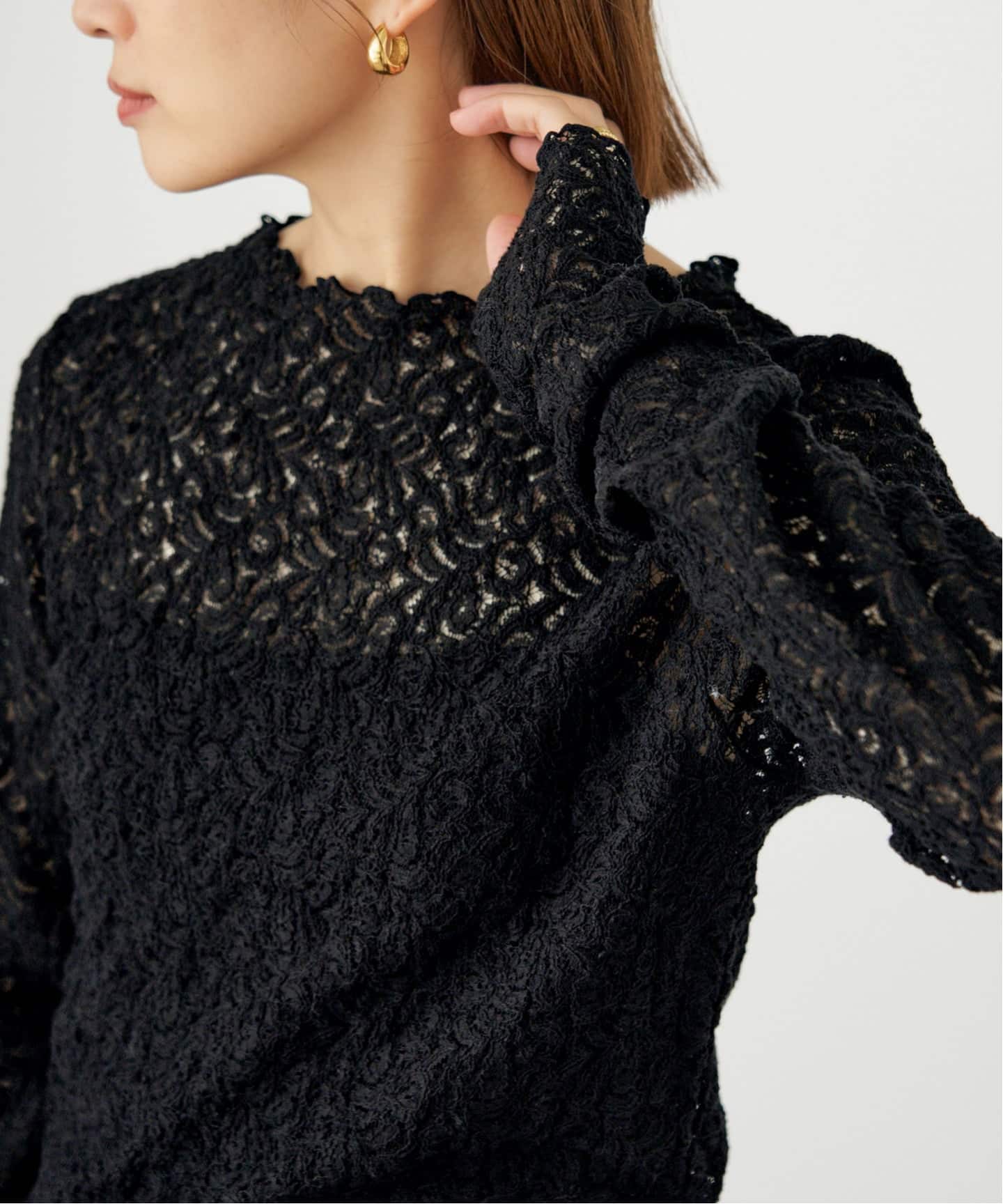 リーフレース ボトルネックプルオーバー（Tシャツ／カットソー）｜IENA