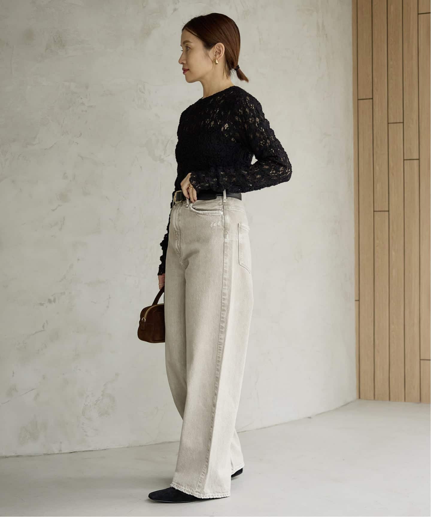 追加2予約》Flowerストレッチレースプルオーバー（Tシャツ／カットソー