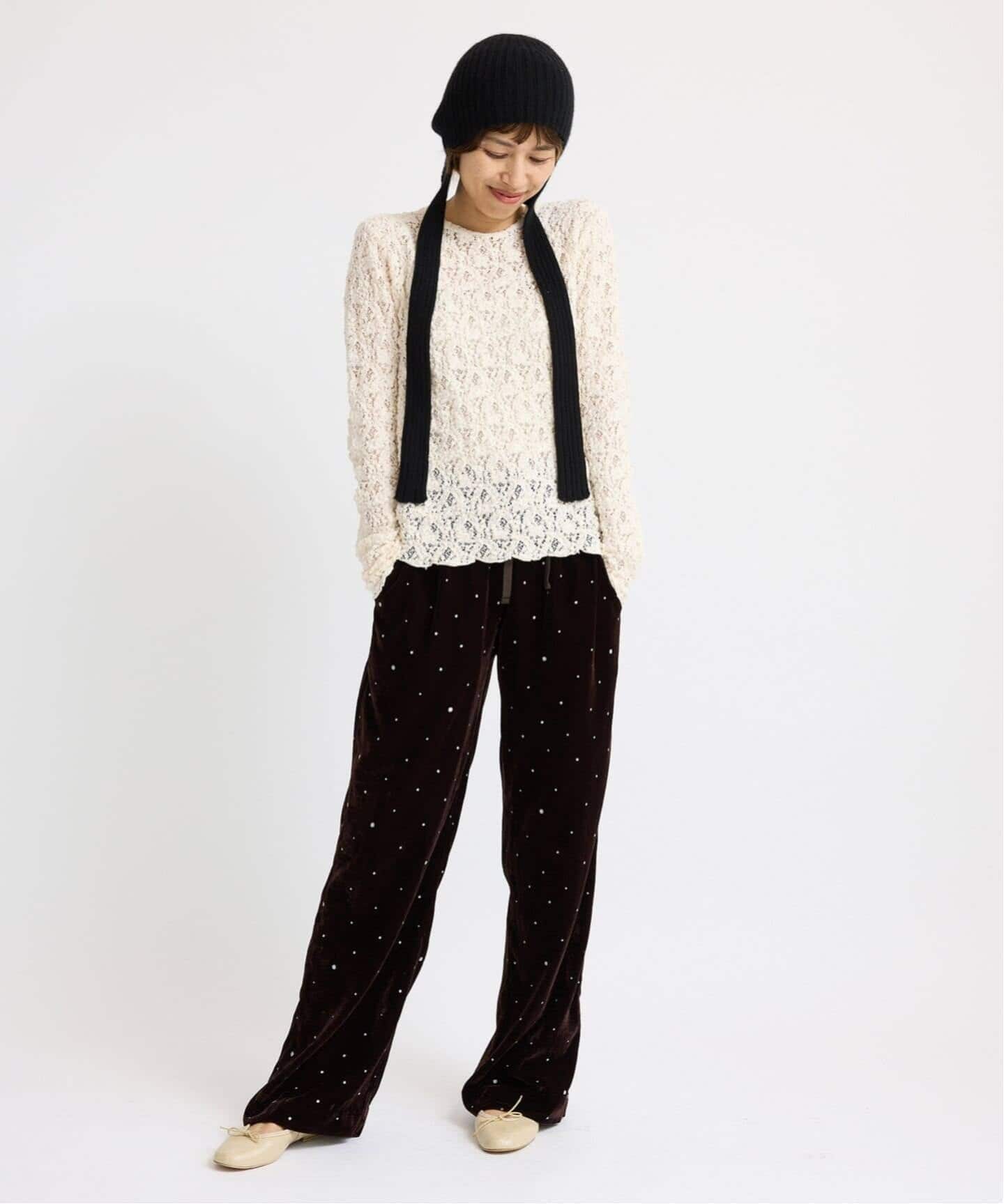 追加2予約》Flowerストレッチレースプルオーバー（Tシャツ／カットソー