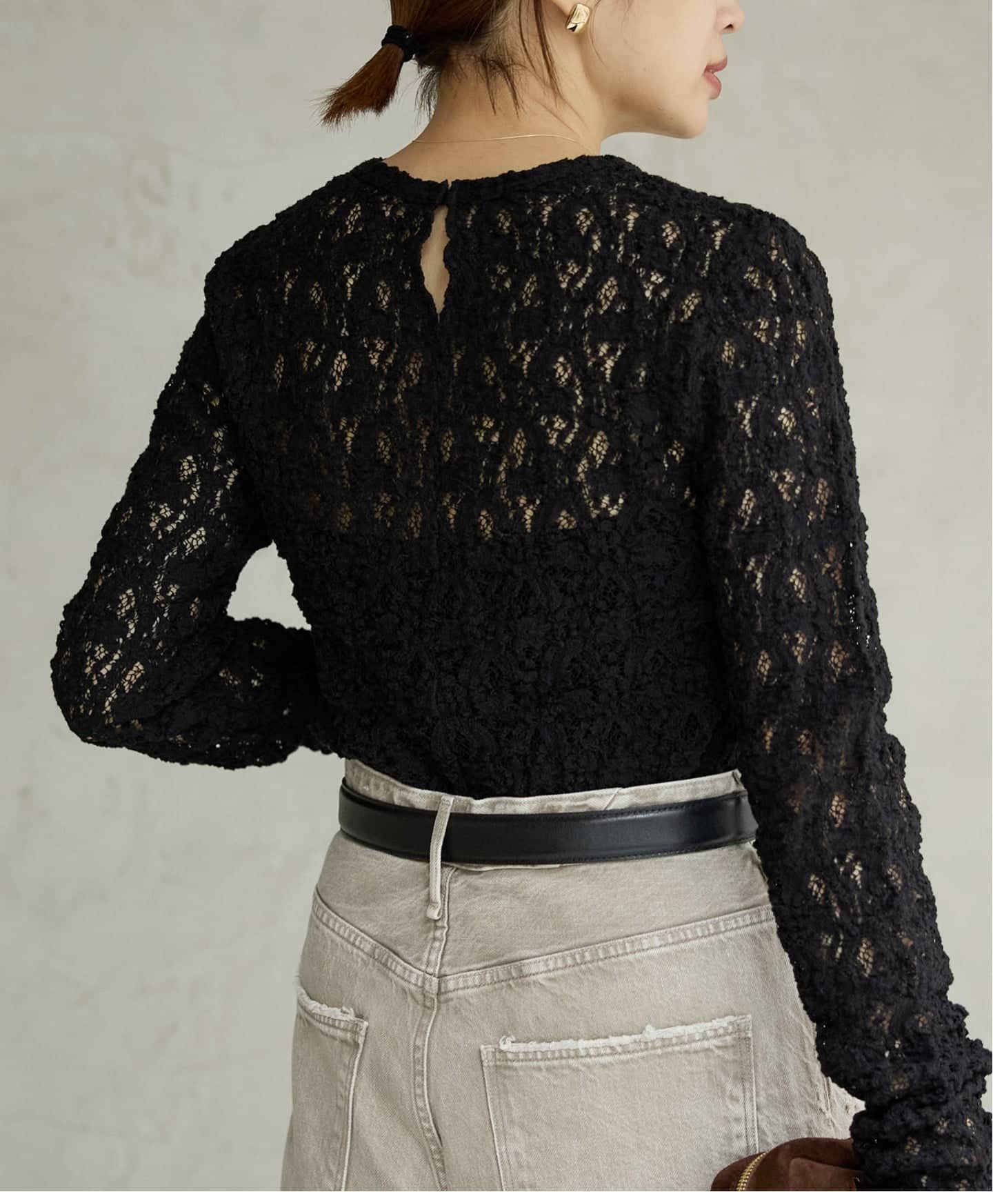 追加2》Flowerストレッチレースプルオーバー（Tシャツ／カットソー