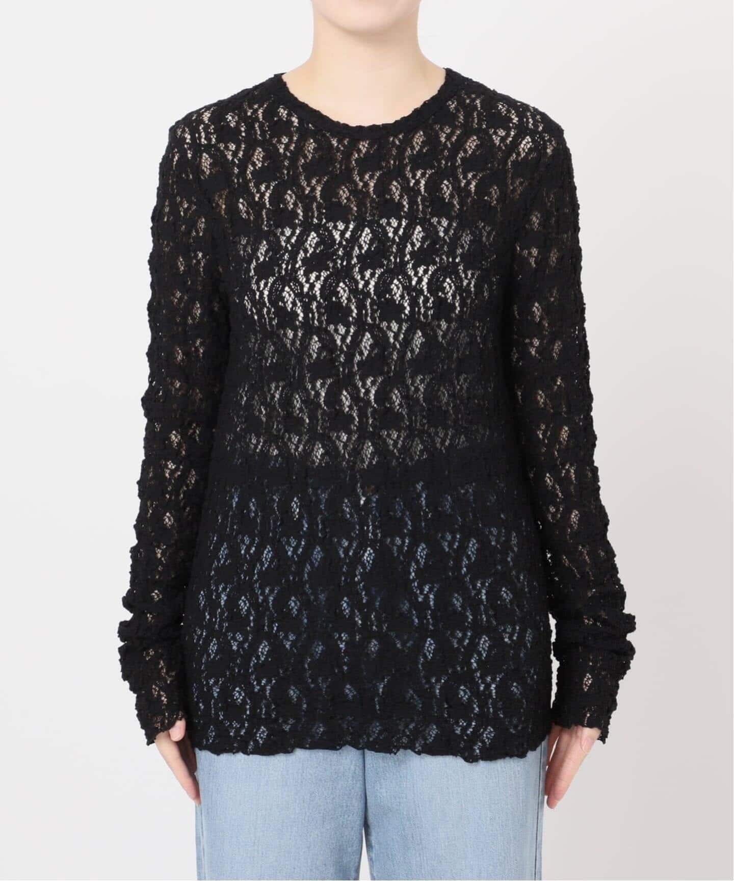 追加2予約》Flowerストレッチレースプルオーバー（Tシャツ／カットソー