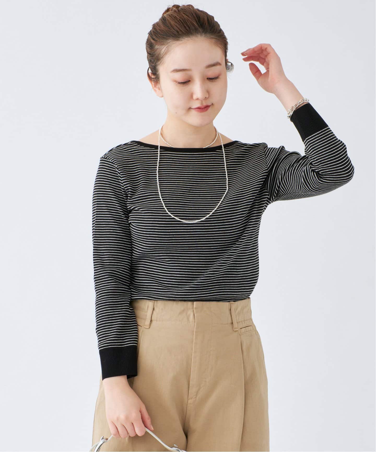 Mer cotton セーターマシン 七分袖 プルオーバー（Tシャツ