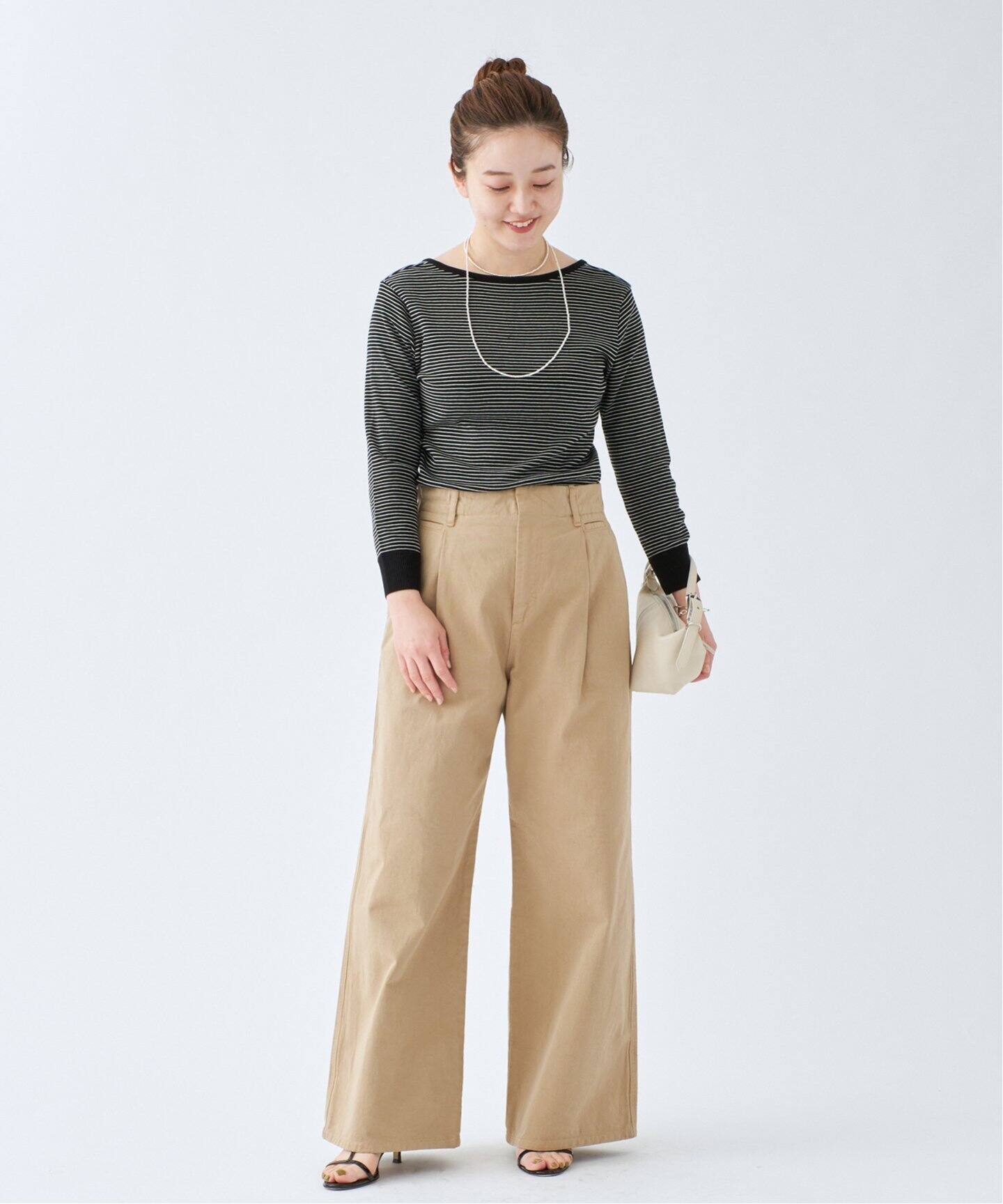 Mer cotton セーターマシン 七分袖 プルオーバー（Tシャツ／カットソー