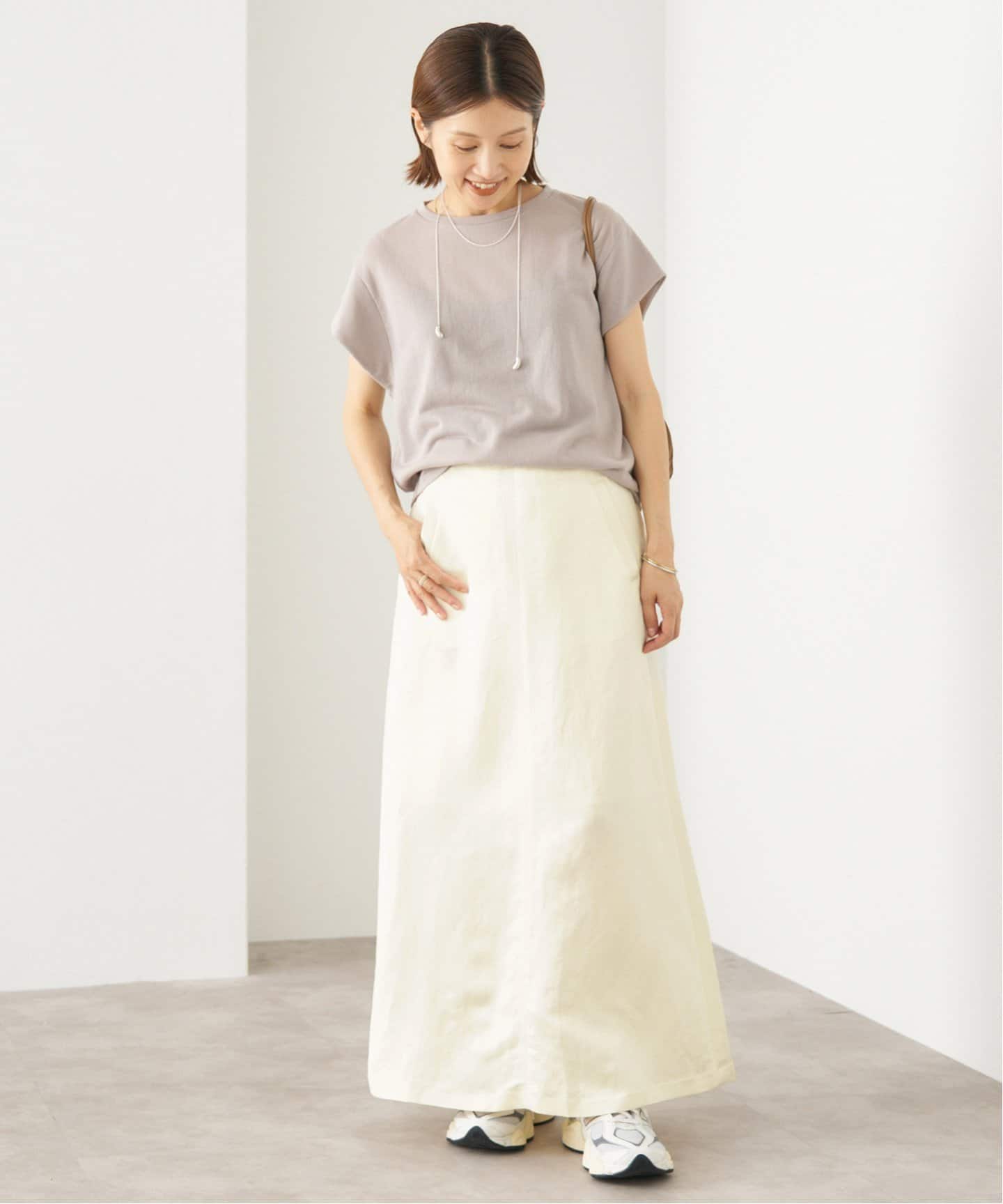 IENA　シアーミニ裏毛 Tシャツ　ホワイト 追加》シアーミニ裏毛 Tシャツ（Tシャツ/カットソー）｜IENA