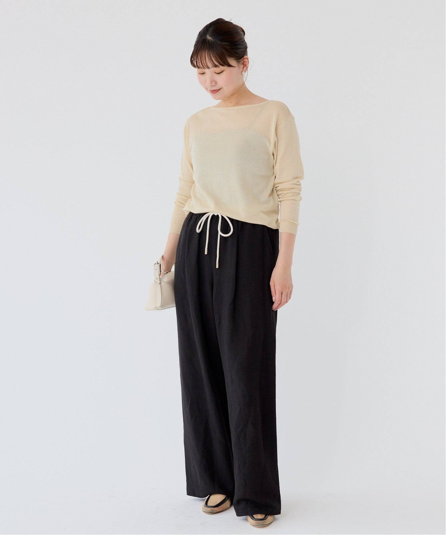 IENA (イエナ) Mer cotton セーターマシン 七分袖 プルオーバー ネイビー FREE Mer cotton セーターマシン 七分袖 プルオーバー（Tシャツ／カットソー