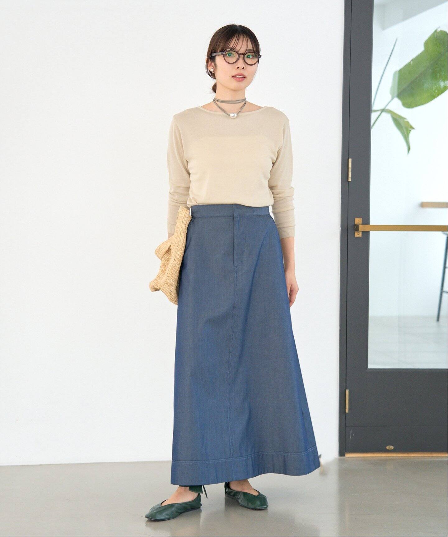 IENA ★★ ⑤ 25070900452010 Mer-Cotton セーターマシーン プルオーバー レディース ベージュ FREE 80/2 Mer-Cotton セーターマシーン プルオーバー（Tシャツ／カットソー