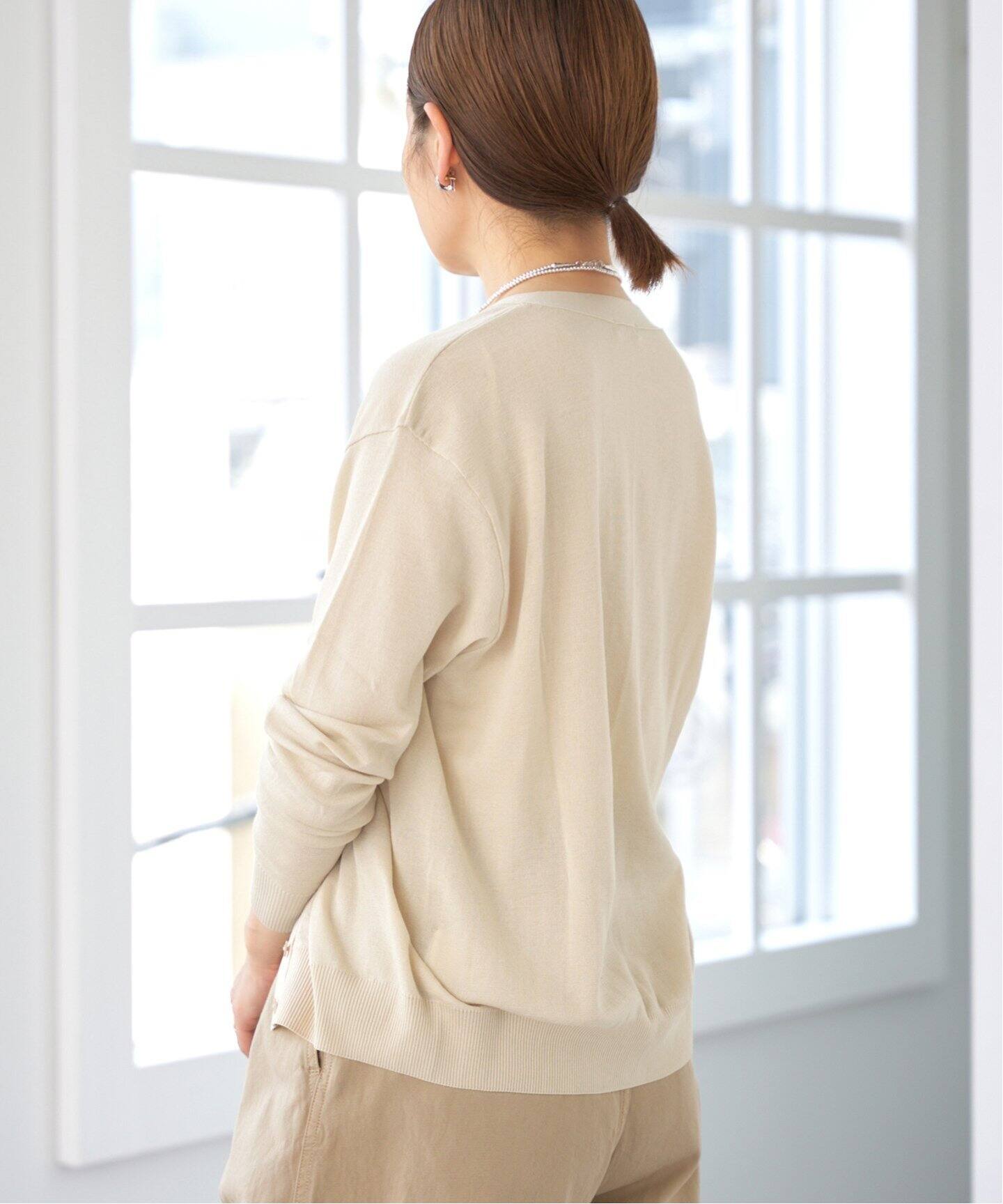 80/2 Mer-Cotton セーターマシーン Vネックカーディガン