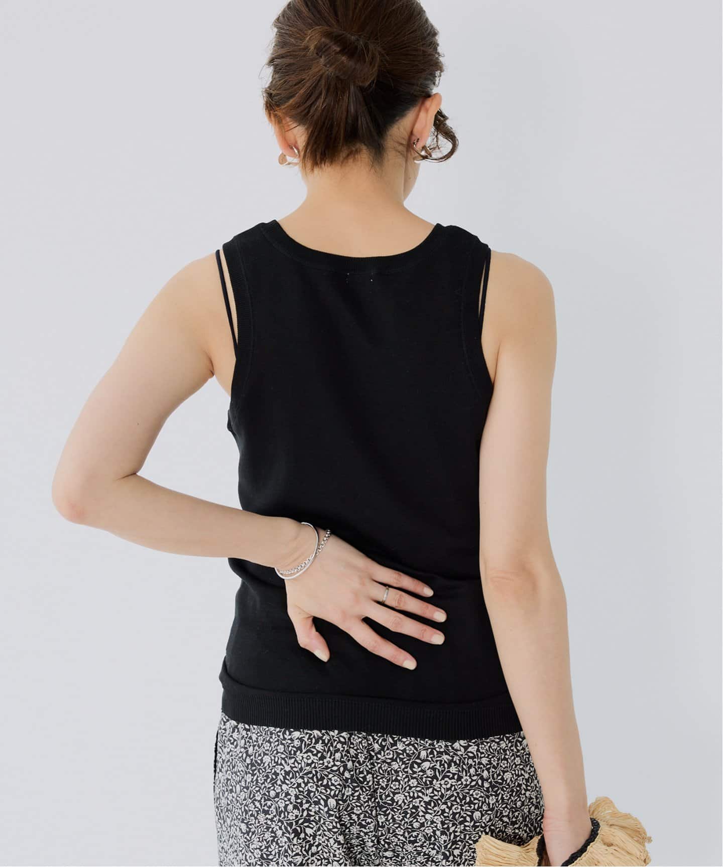 タンクトップ ノースリーブ Mer-Cotton セーターマシーン アメスリトップス レディース IENA タンクトップ ノースリーブ Mer-Cotton セーターマシーン