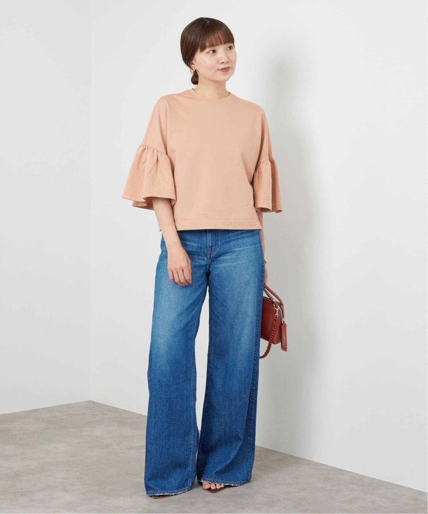 エアーミニ裏毛 ギャザー袖プルオーバー（Tシャツ／カットソー