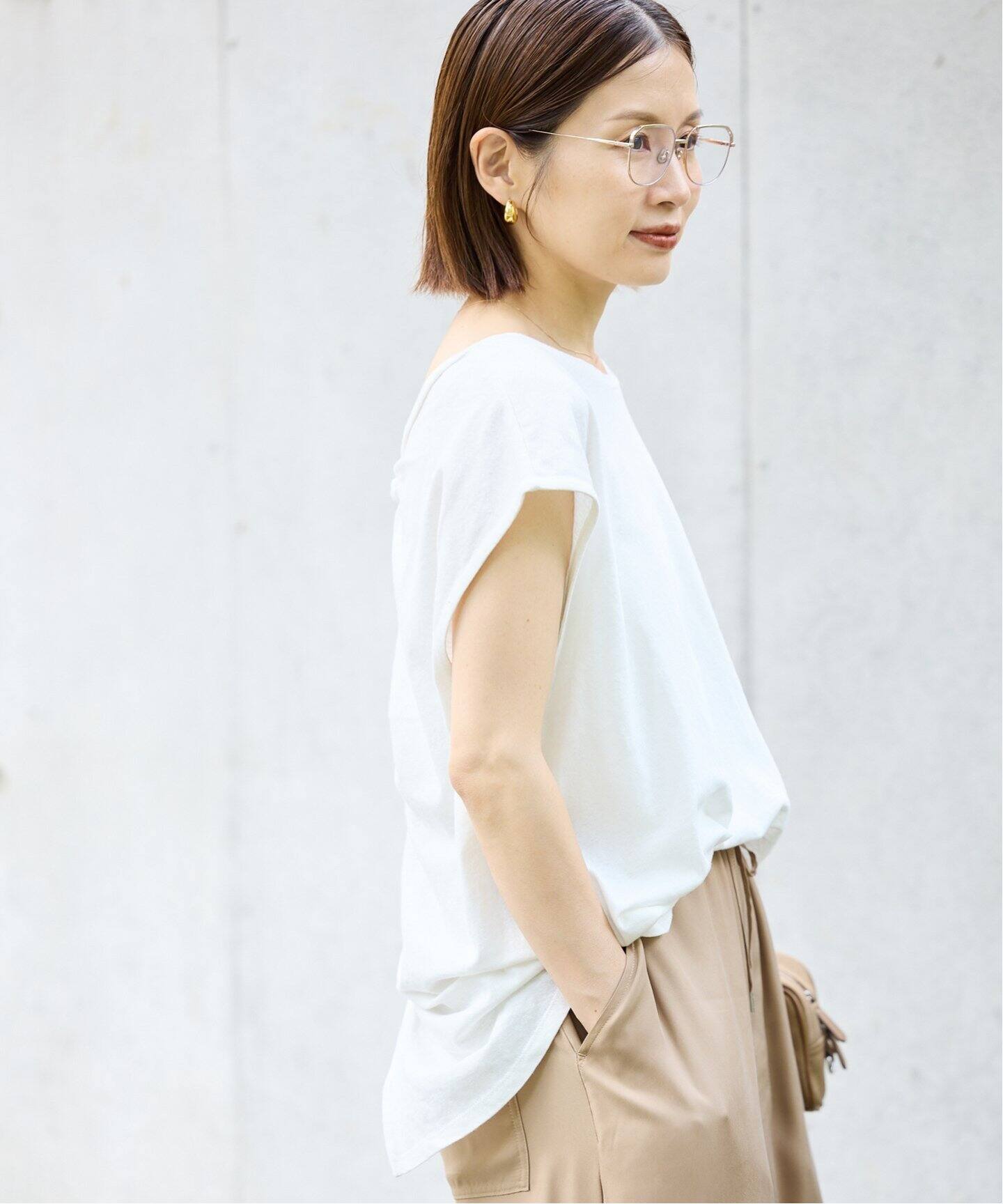 新品タグ付き IENAリネンコンバックノットプルオーバー リネンコンバックノットプルオーバー(Tシャツ/カットソー