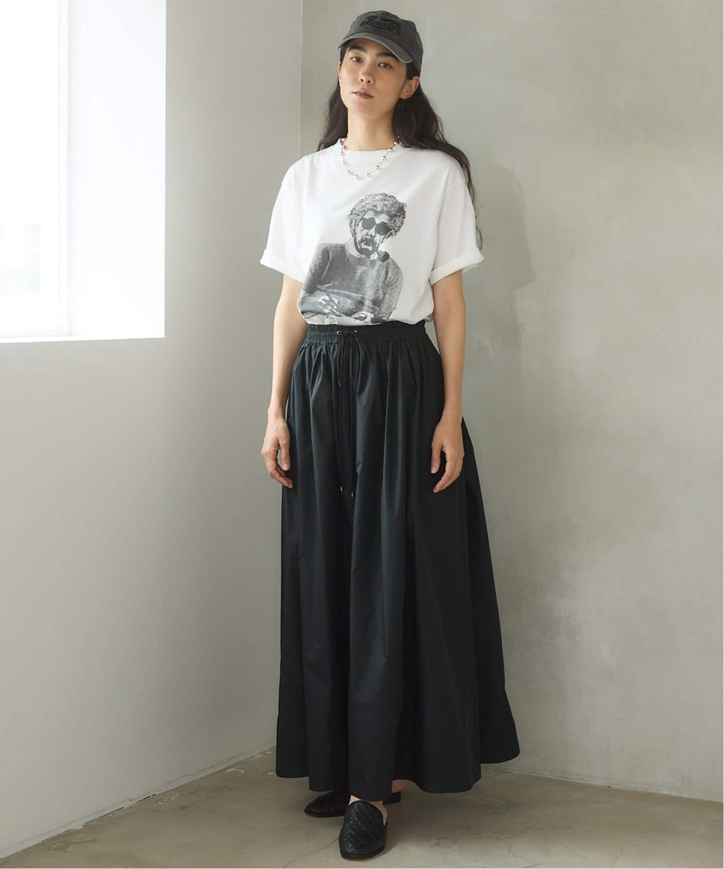 【イエナ】DEVASTEE pour IENA Tシャツ/美品/半袖/ブラック ✼美品✼ IENA イエナ 清涼感 ステッチ 黒 Tシャツ型 半袖