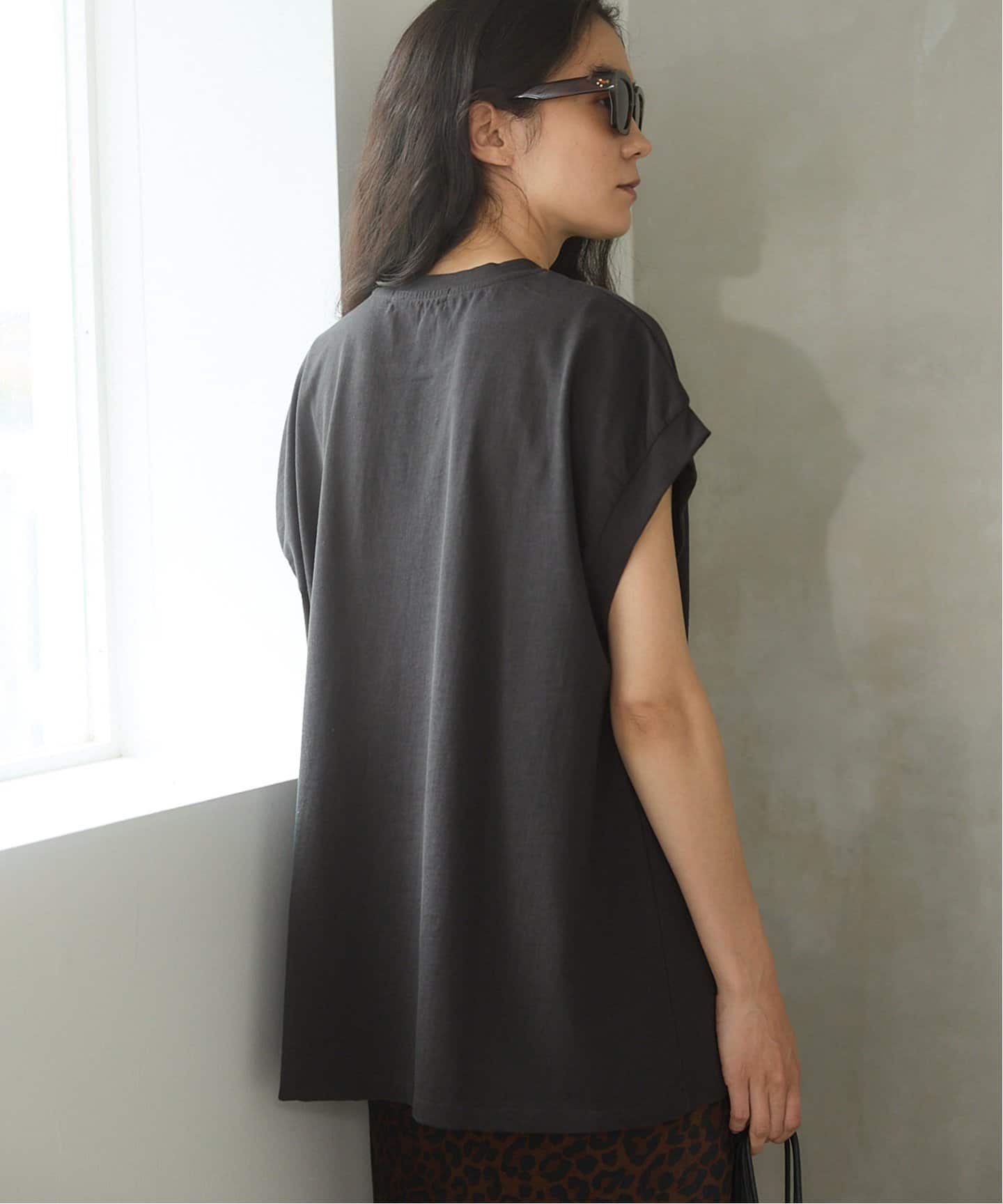【イエナ】DEVASTEE pour IENA Tシャツ/美品/半袖/ブラック ✼美品✼ IENA イエナ 清涼感 ステッチ 黒 Tシャツ型 半袖