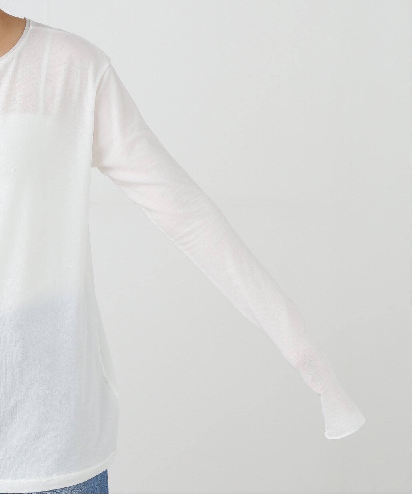 新品未使用　イエナ　リヨセルコットン シアー ロングTシャツ　グレー IENA - IENA リヨセルコットン シアーロングTシャツの通販 by な