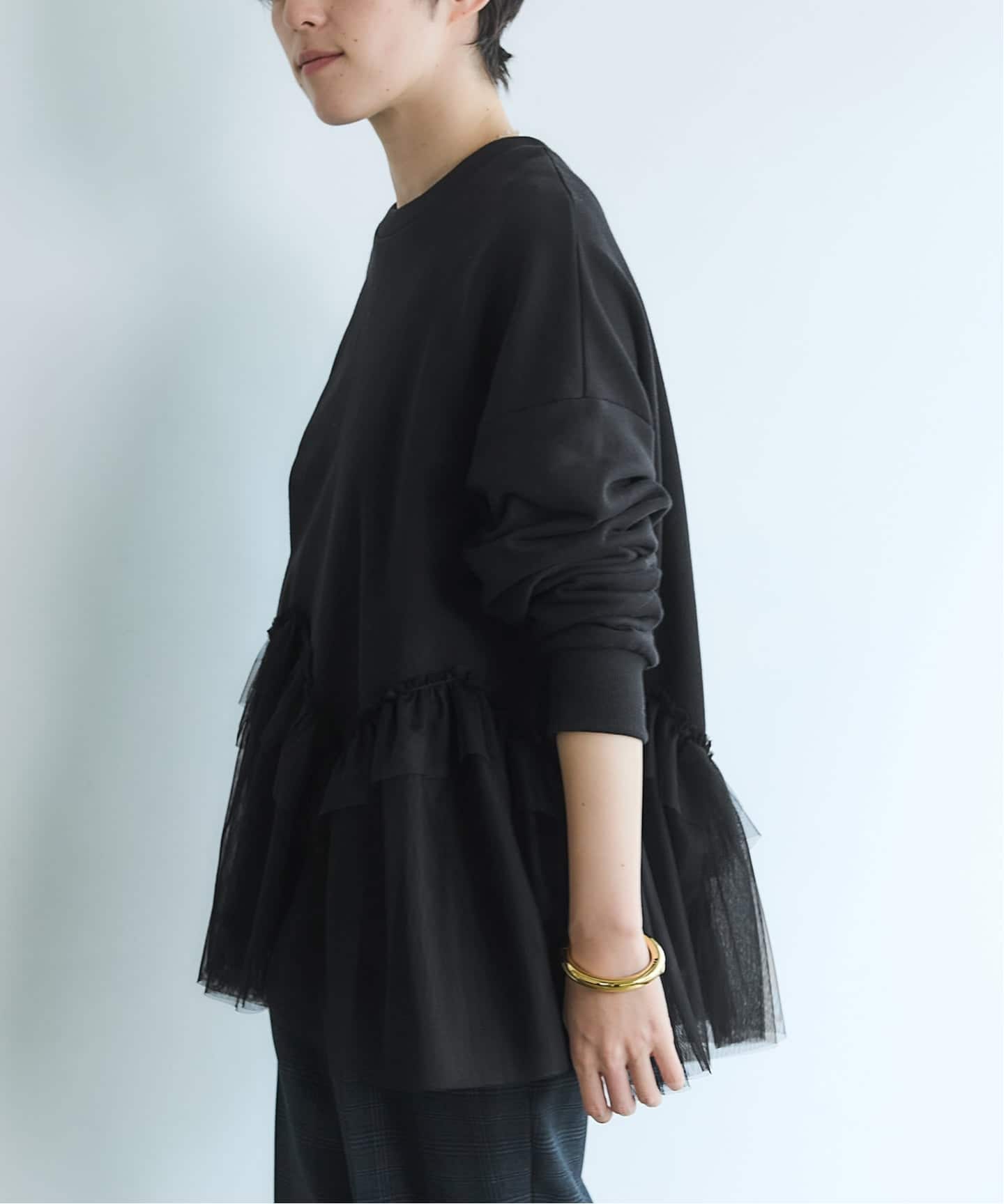 BLACK チュールフリルスウェット（スウェット）｜IENA（イエナ）の通販