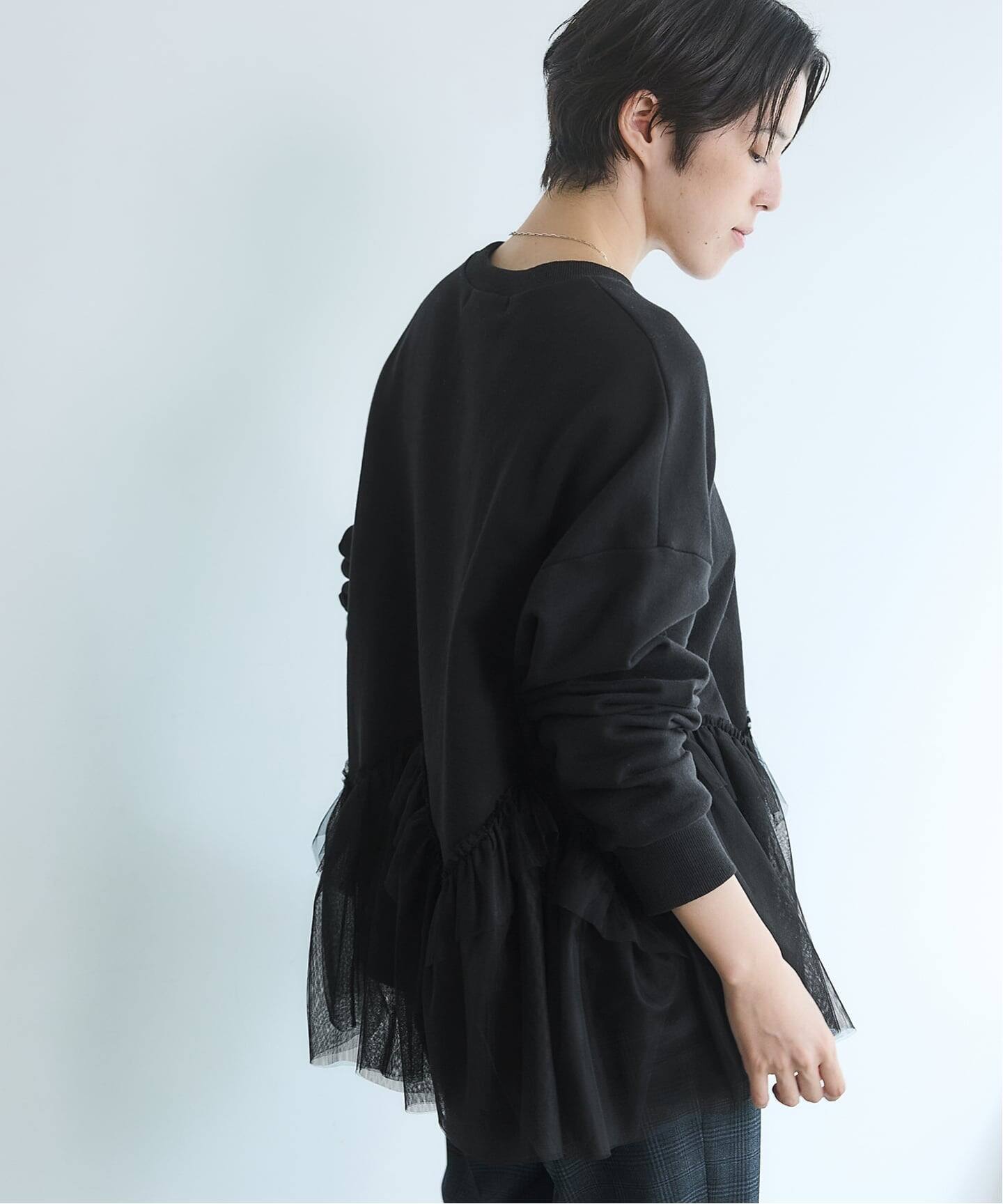 BLACK チュールフリルスウェット（スウェット）｜IENA（イエナ）の通販