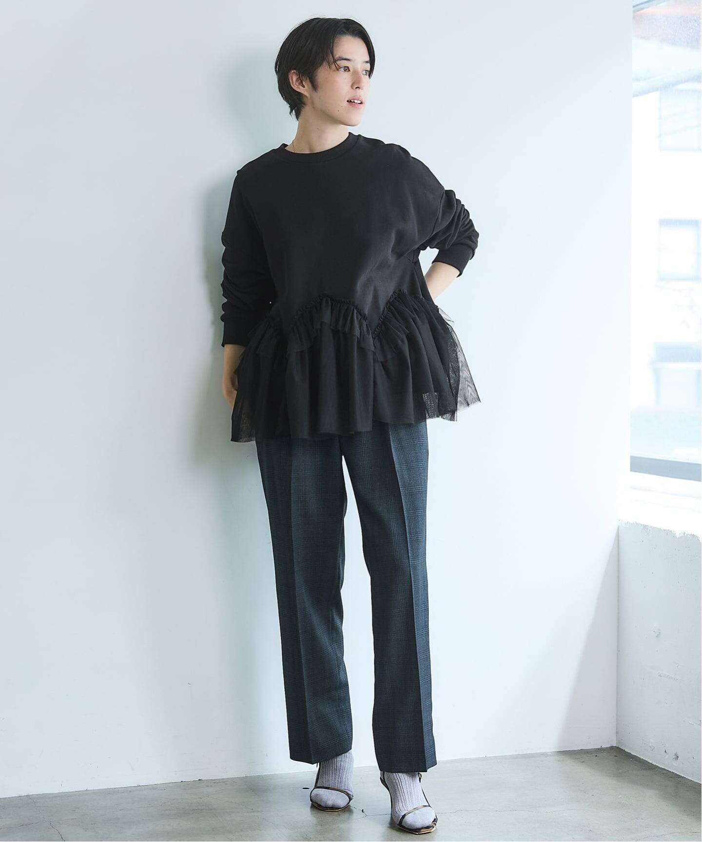 BLACK チュールフリルスウェット（スウェット）｜IENA（イエナ