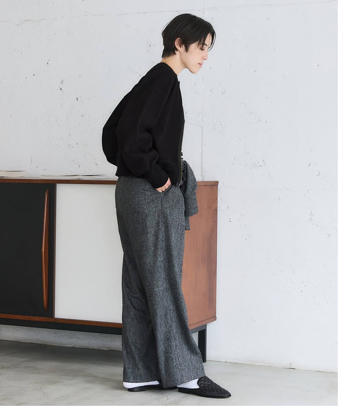 追加2》BLACK ジップアップスウェット（スウェット）｜IENA