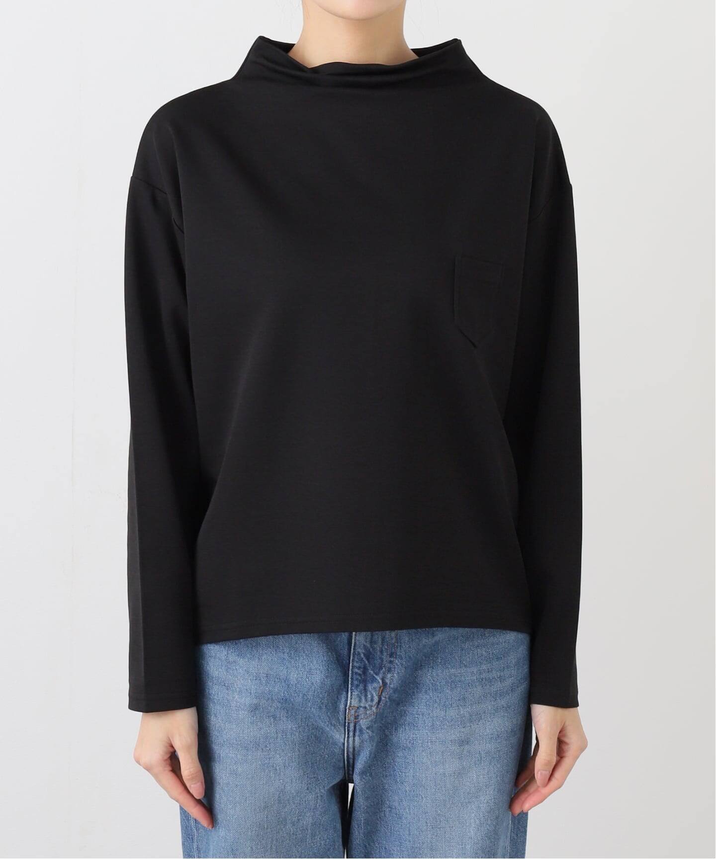 ドレープデザインロングスリーブトップス（Tシャツ／カットソー