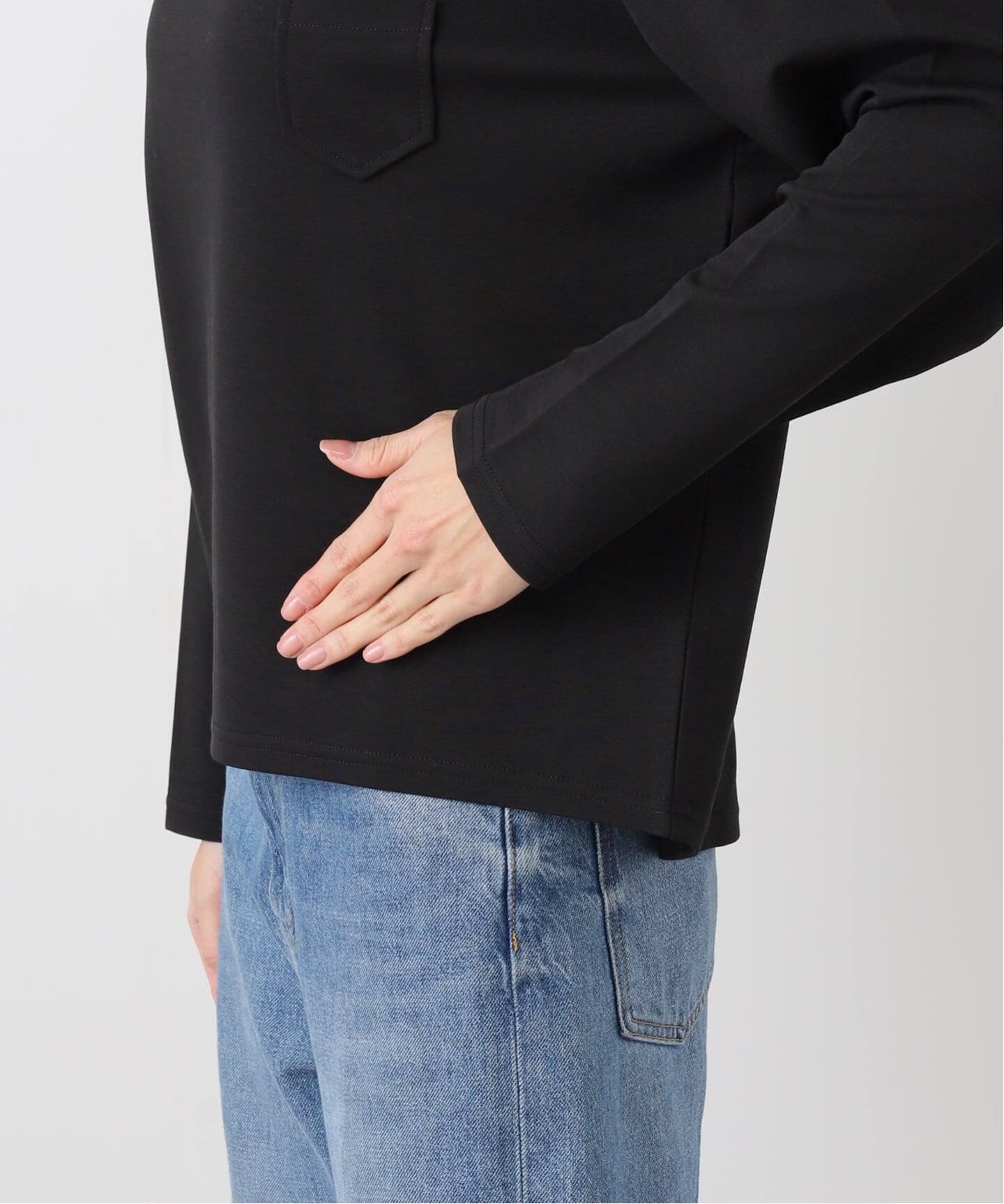 ドレープデザインロングスリーブトップス（Tシャツ／カットソー