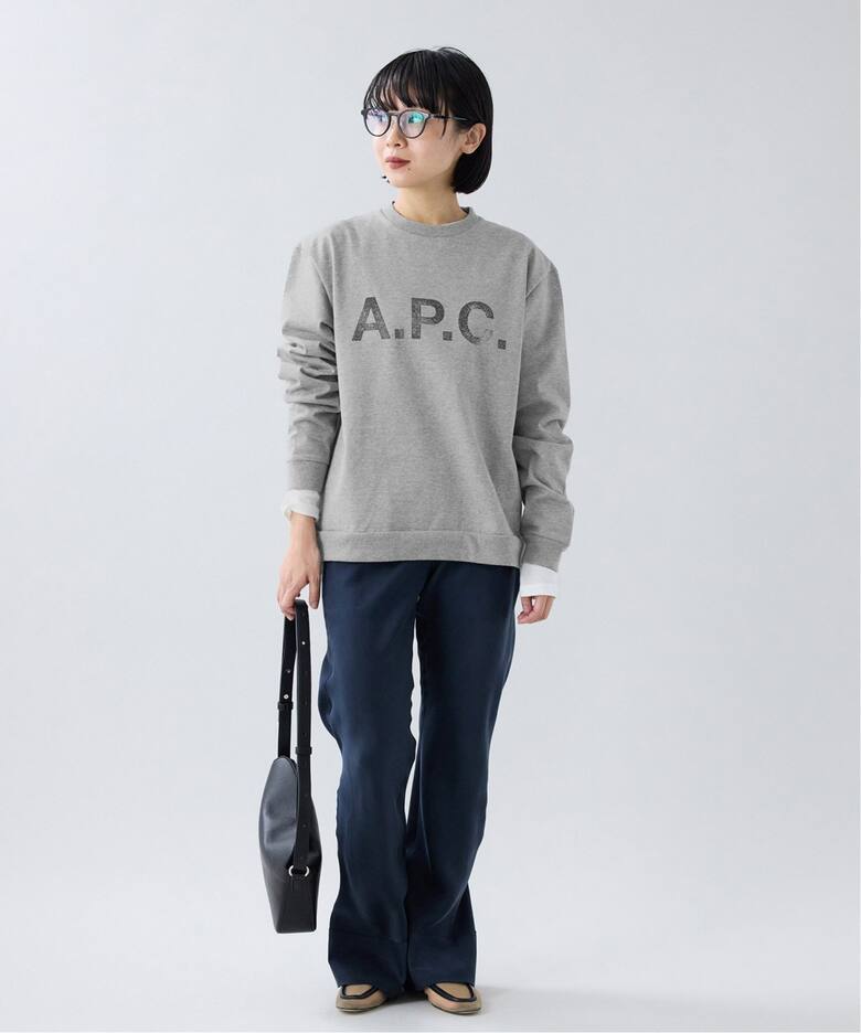 A.P.C./アーペーセー 別注 ロゴプリント 裏毛ロングスリーブシャツ（T  