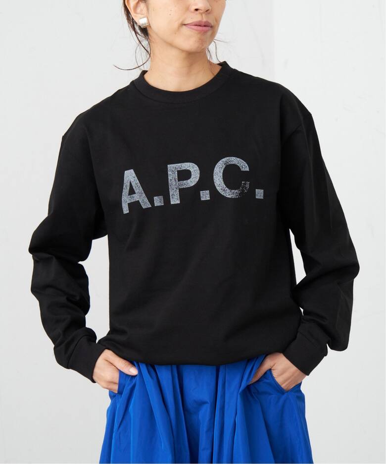 A.P.C./アーペーセー 別注 ロゴプリント 裏毛ロングスリーブシャツ（T  