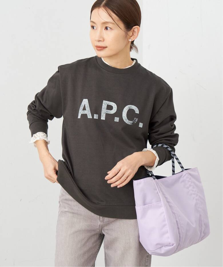 A.P.C./アーペーセー 別注 ロゴプリント 裏毛ロングスリーブシャツ（T  